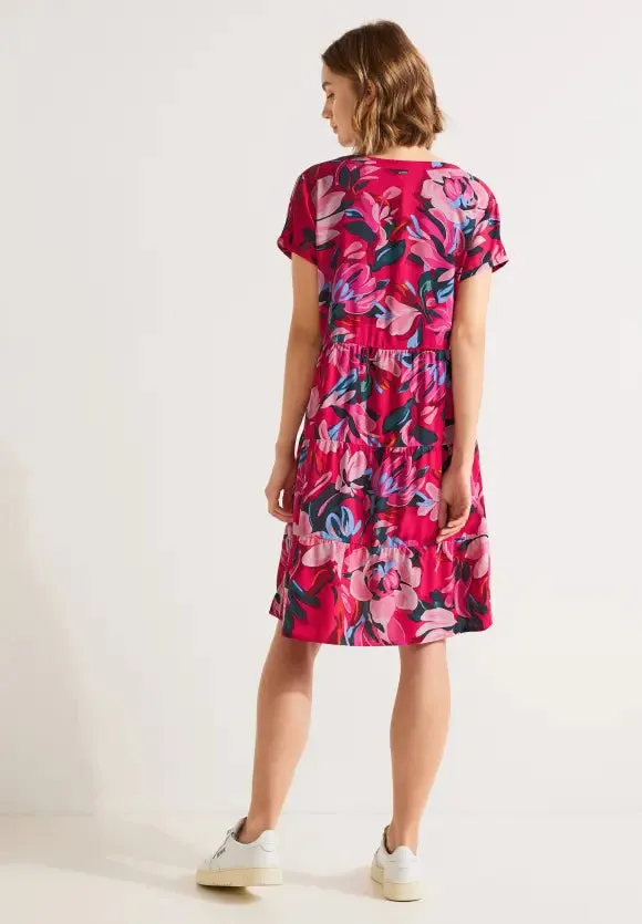 143664-Berry Rose Print Dress - Street One