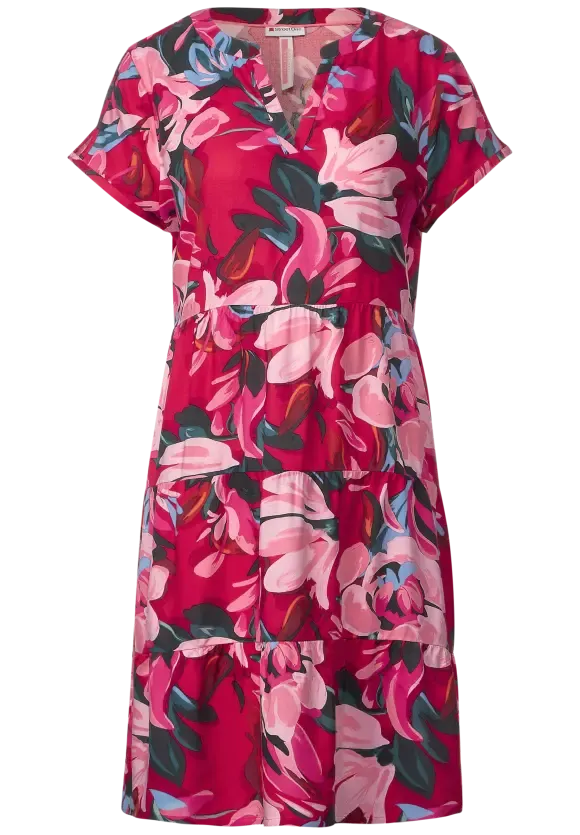 143664-Berry Rose Print Dress - Street One