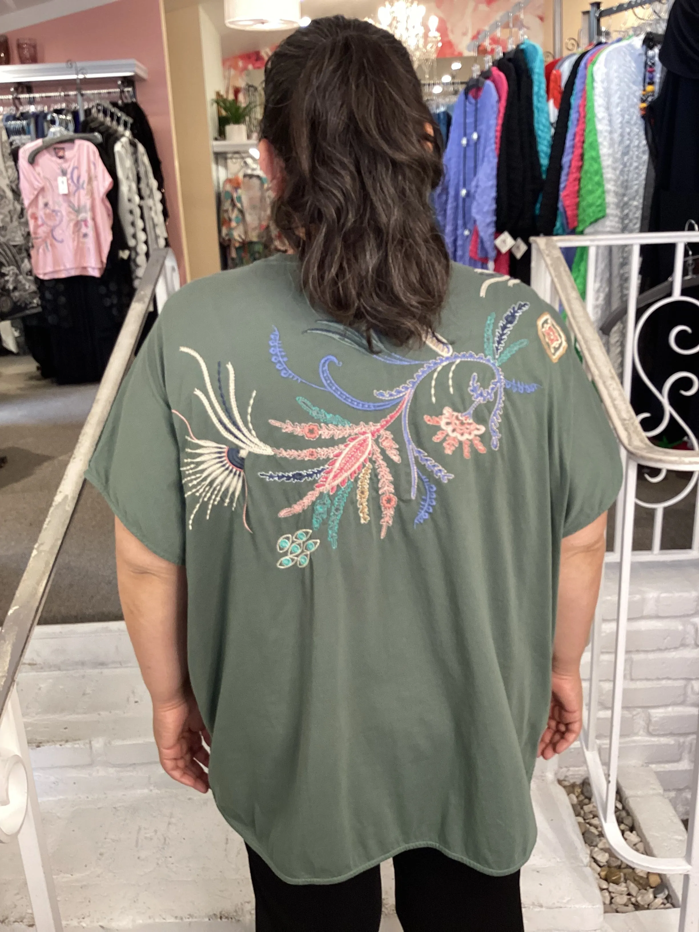 ANTONELLA PONCHO TEE - GREEN