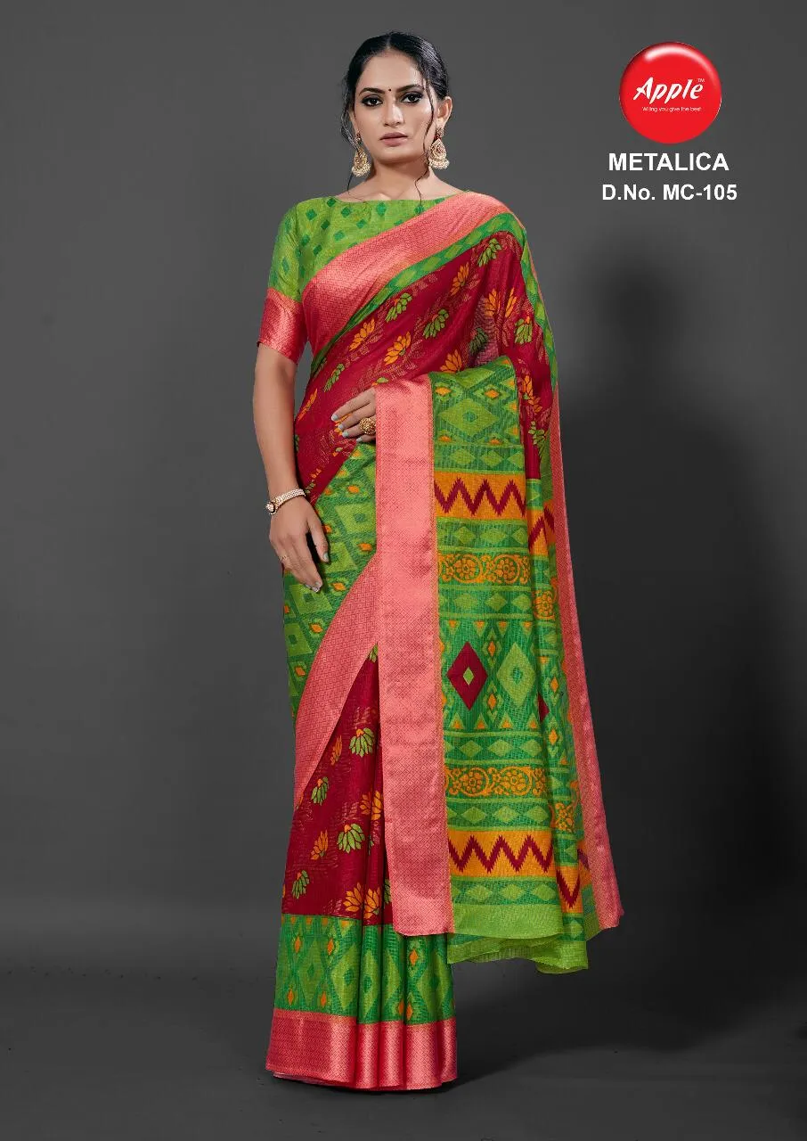 Apple Sarees Presents Meralica Brasso Weaving Casual Wear Sarees