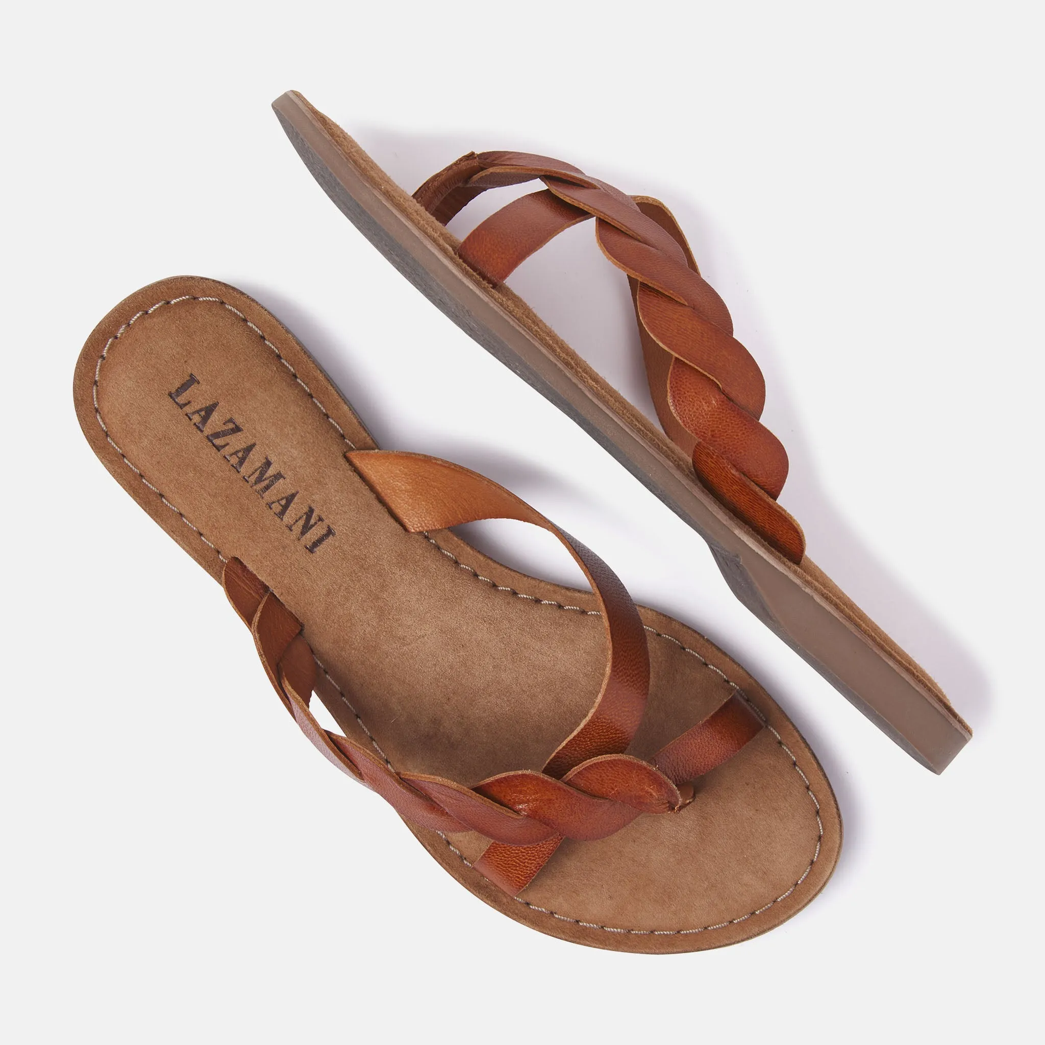 Ava Leren Dames Slippers Tan