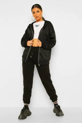 Basic Oversized Zip Through Hoodie