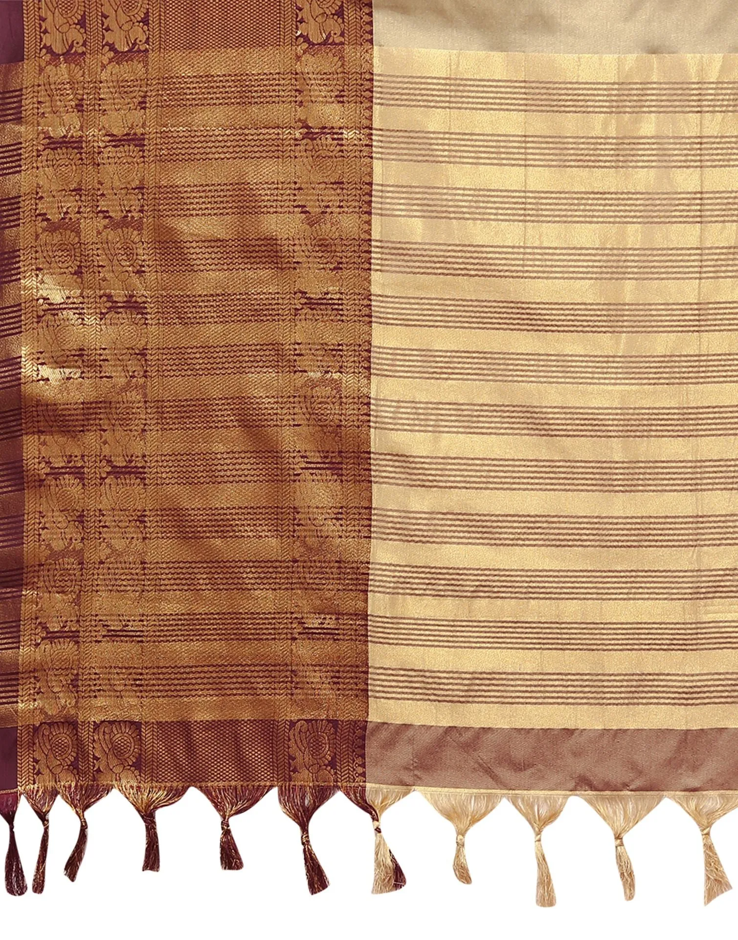 Beige Cotton Saree