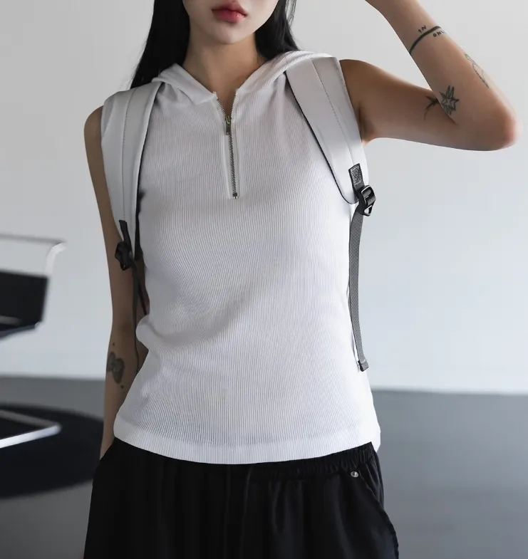 Binary01  |Sleeveless Street Style Cotton Tanks & Camisoles