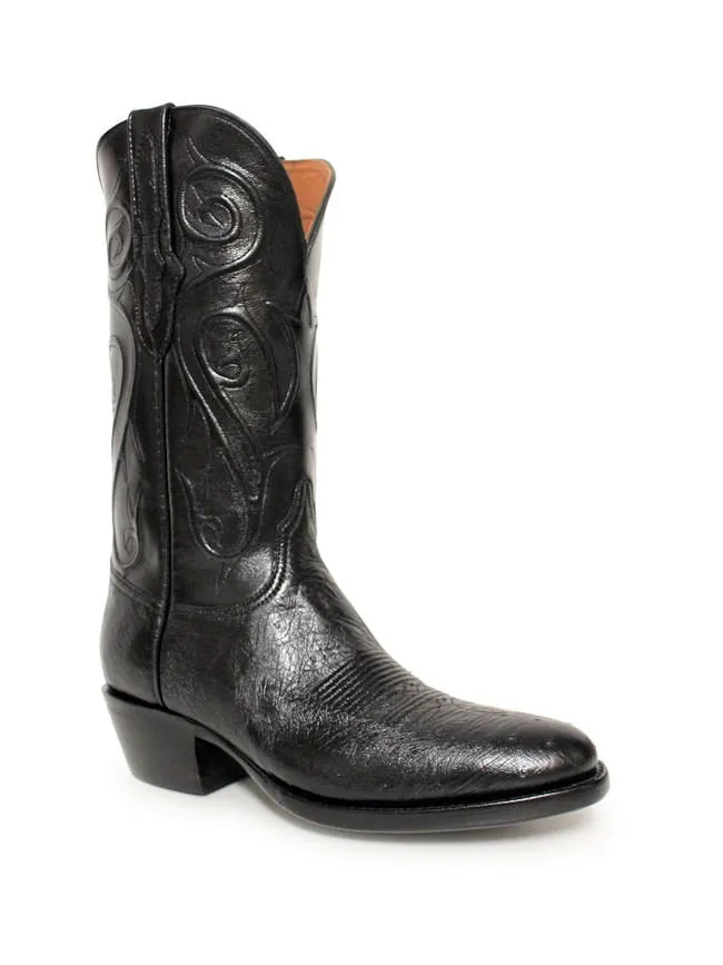 Black Jack Mens Black Smooth Ostrich Boots