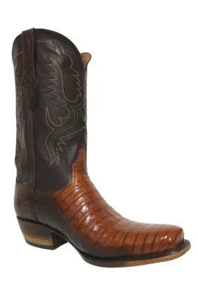 Black Jack Mens Cognac Caiman Belly Boots