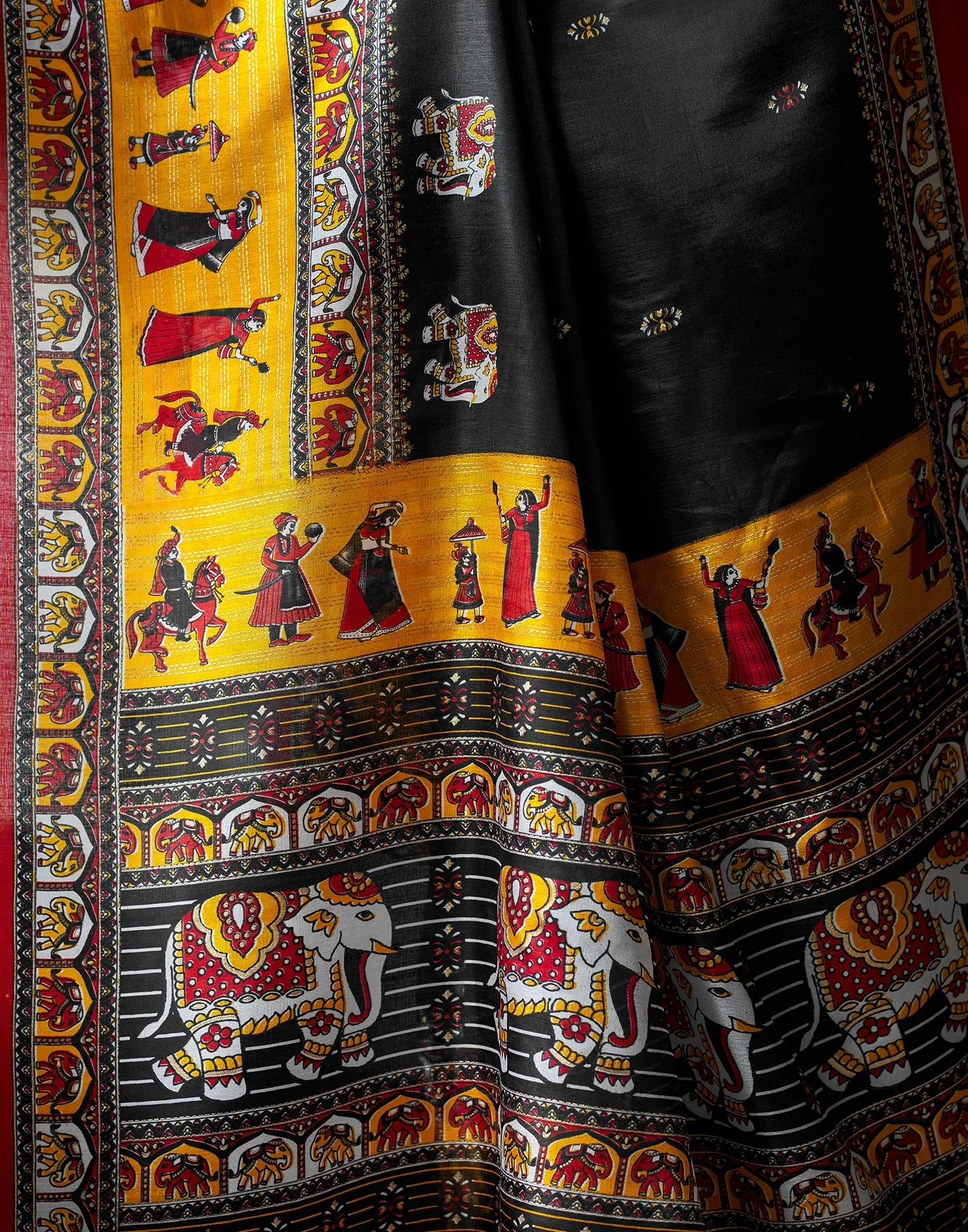 Black Silk Printed Saree