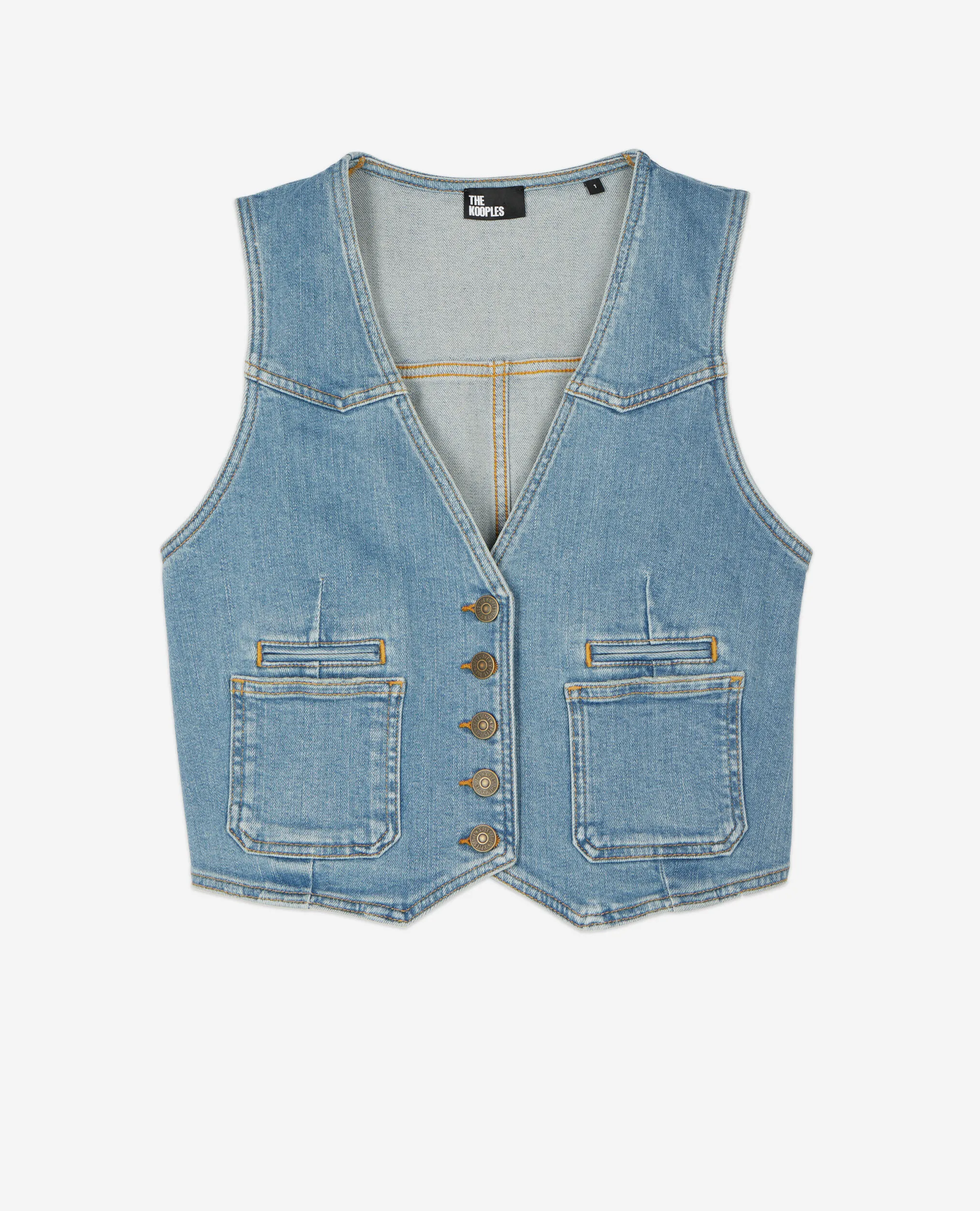 Blue denim waistcoat