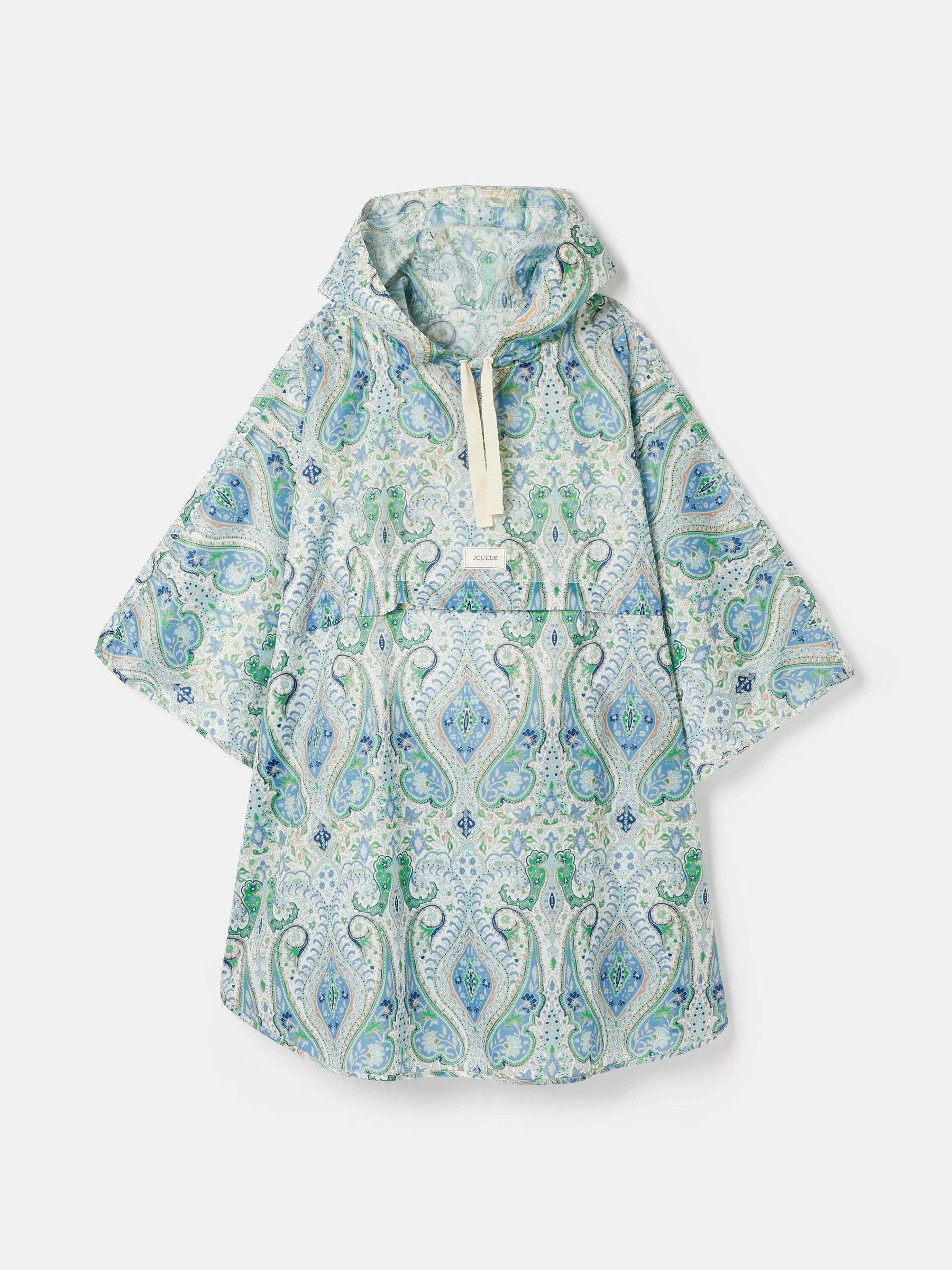 Blue Paisley Printed Poncho