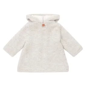 Bonton Baby Mamouth Burnous Sweater With Fur Lining Beige Brown