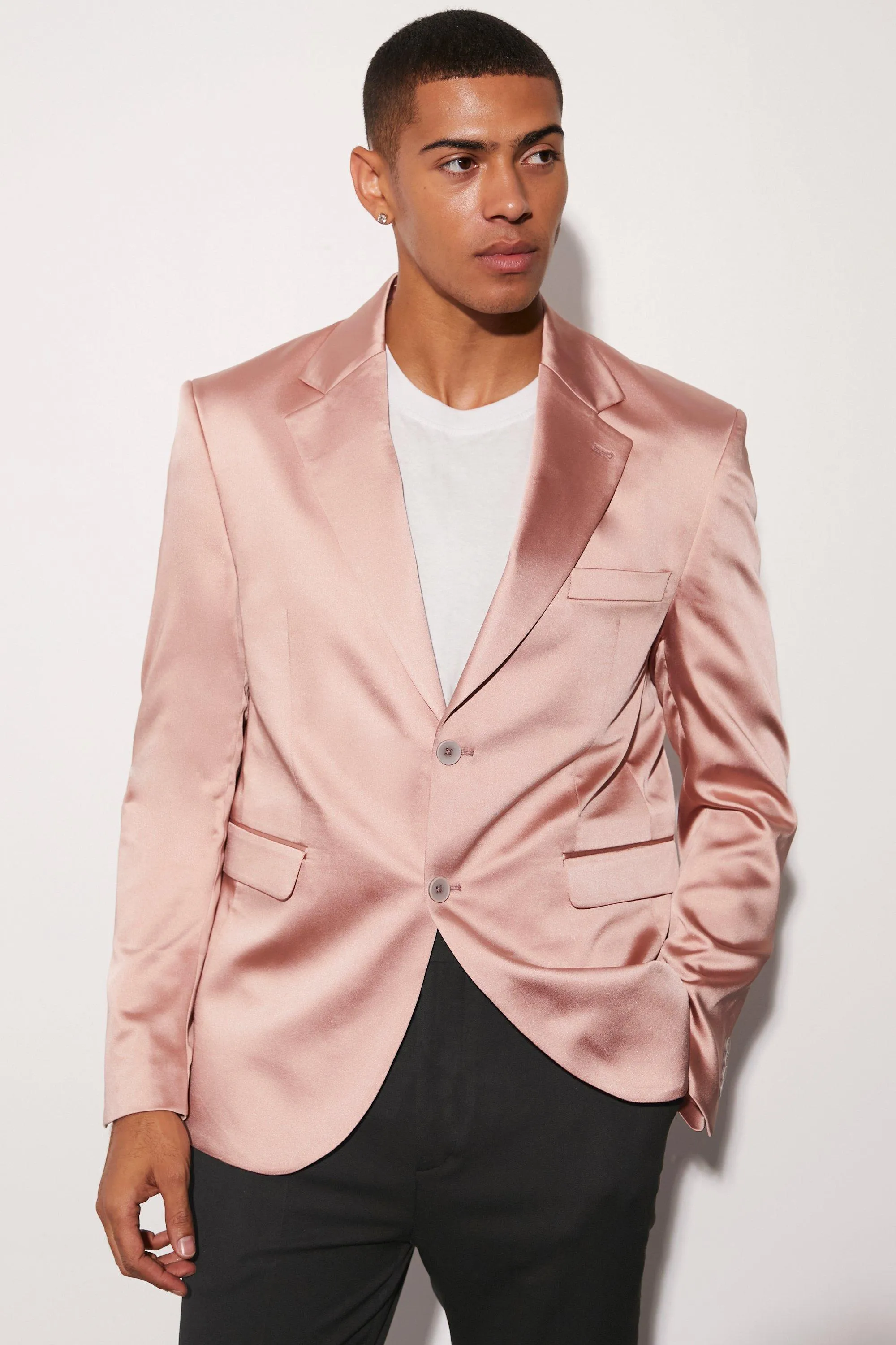 Boxy Oversized Satin Blazer