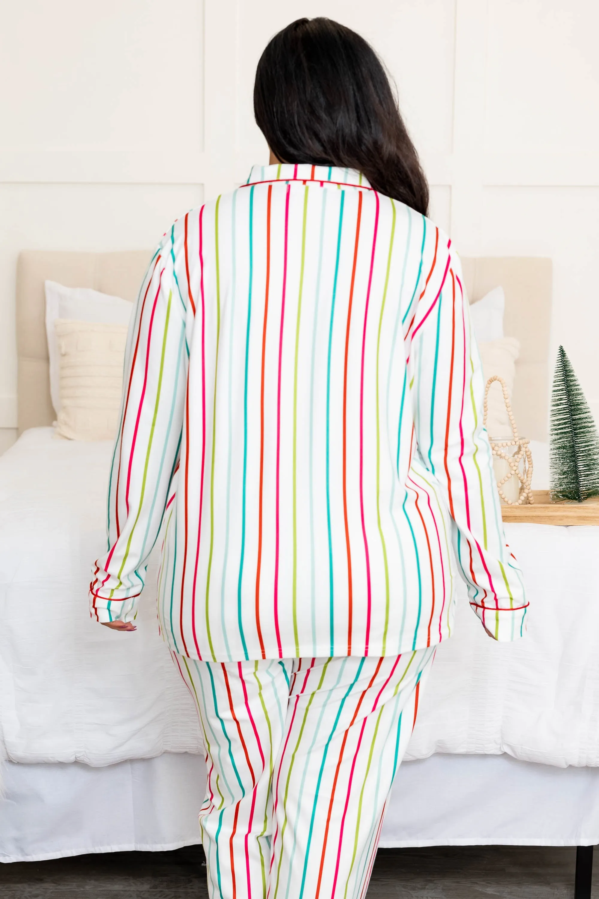 Candy Wonderland Long Sleeve Pajama Top, White