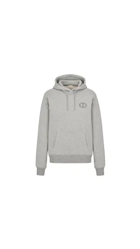 CD Icon Hooded Sweatshirt Gray Cotton Fleece - Grey