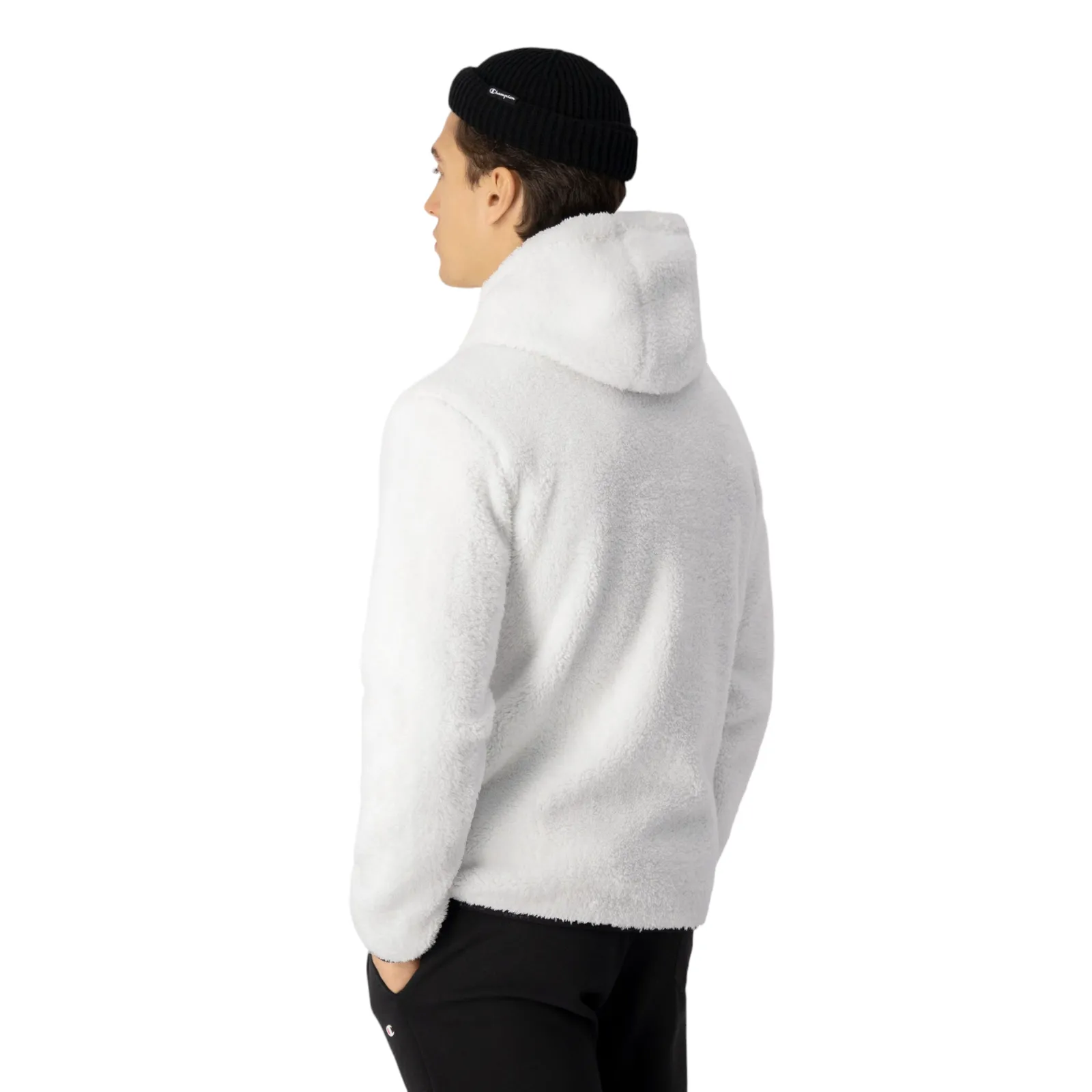 Champion Legacy Script Logo Polar Fleece Hoodie - White