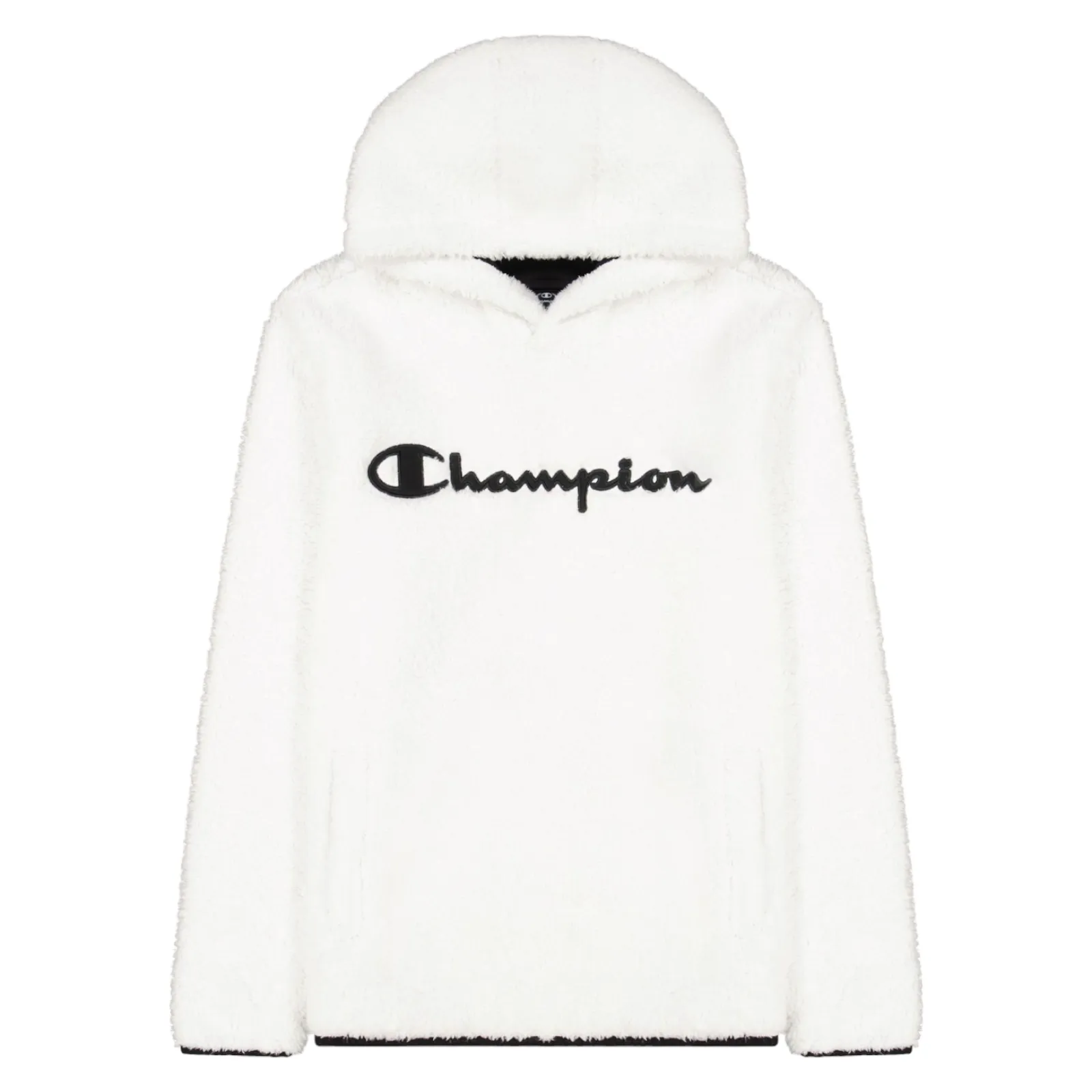 Champion Legacy Script Logo Polar Fleece Hoodie - White