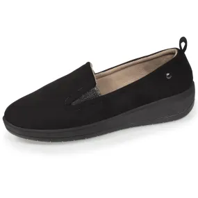 Chaussons mocassins à talon Femme Noir