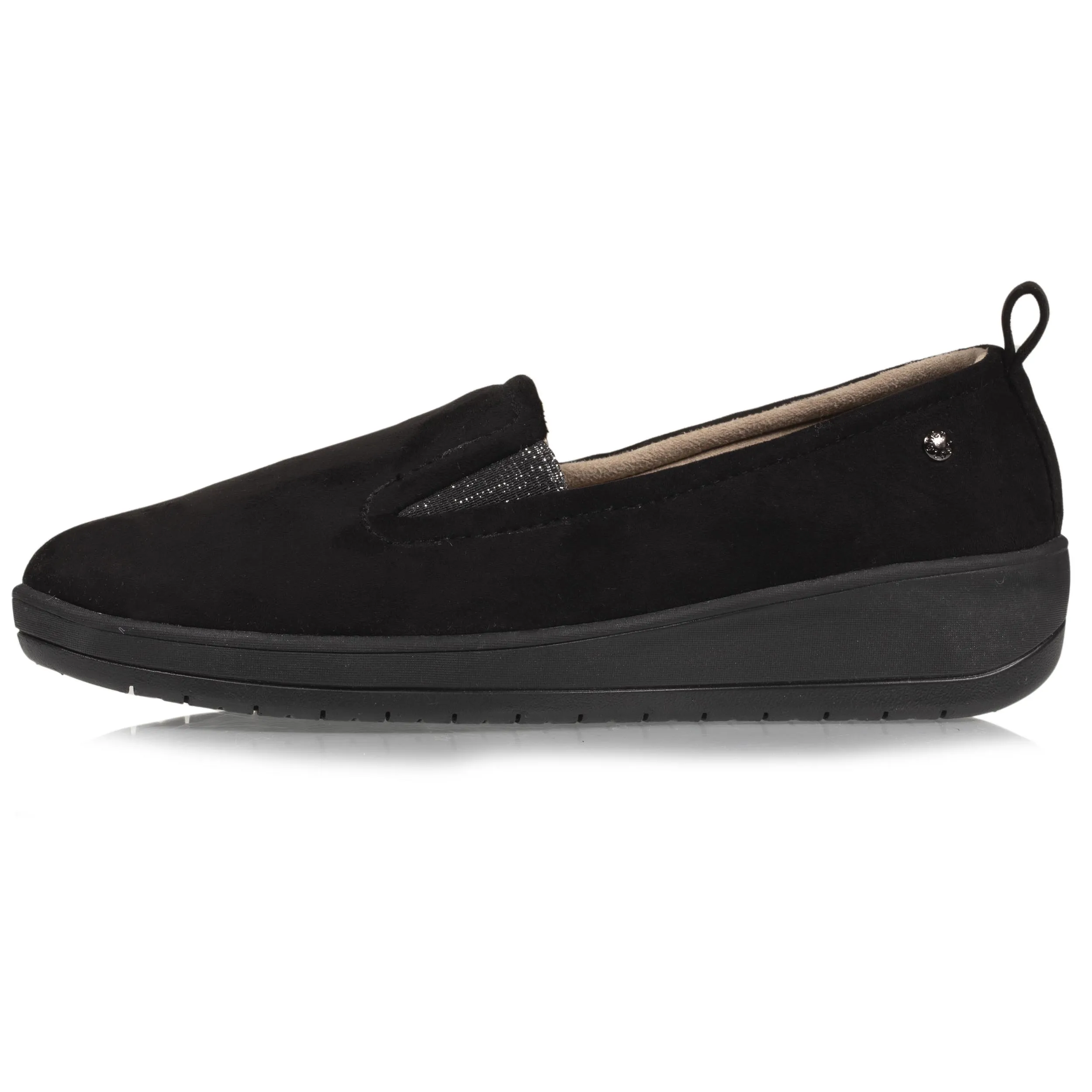 Chaussons mocassins à talon Femme Noir