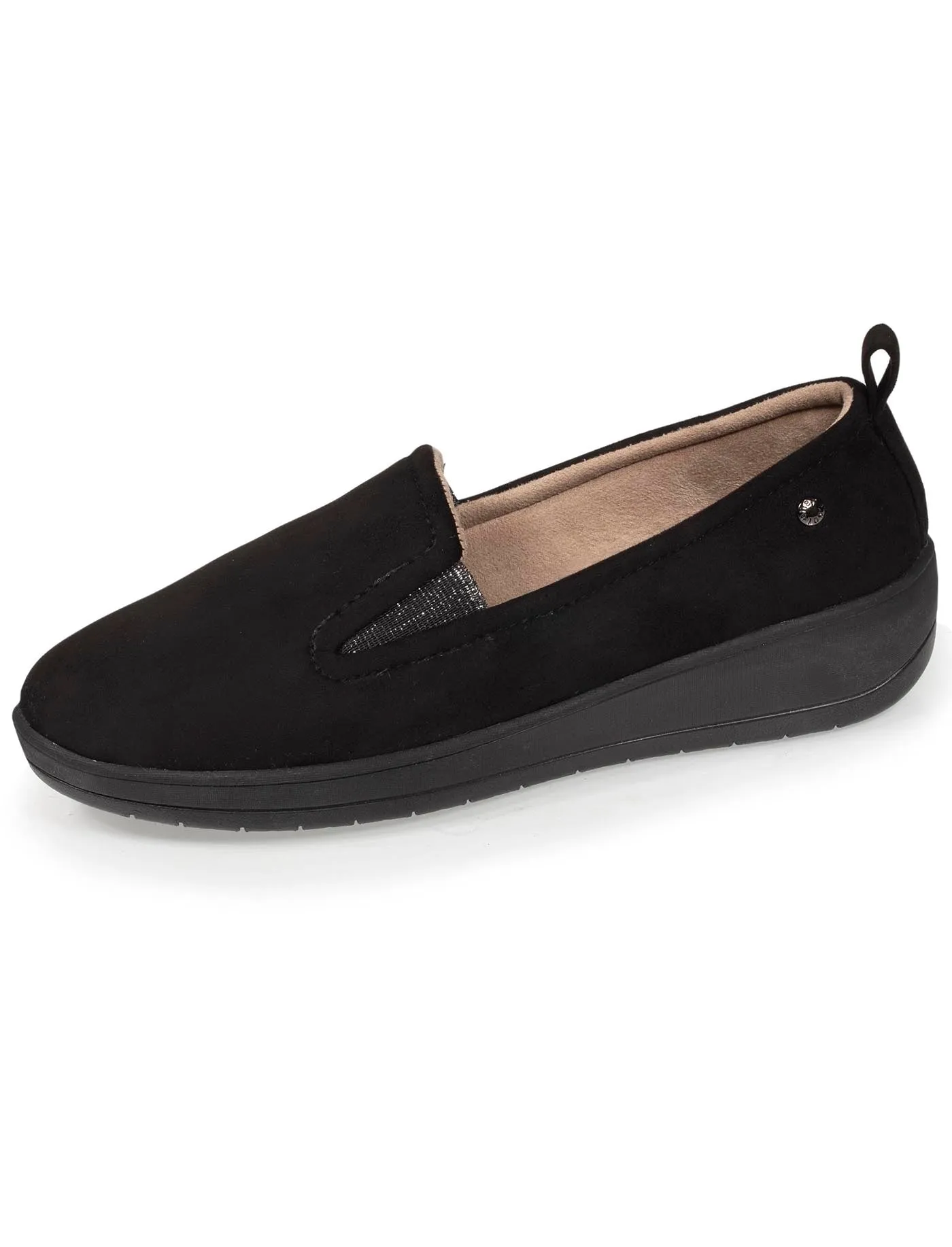 Chaussons mocassins à talon Femme Noir