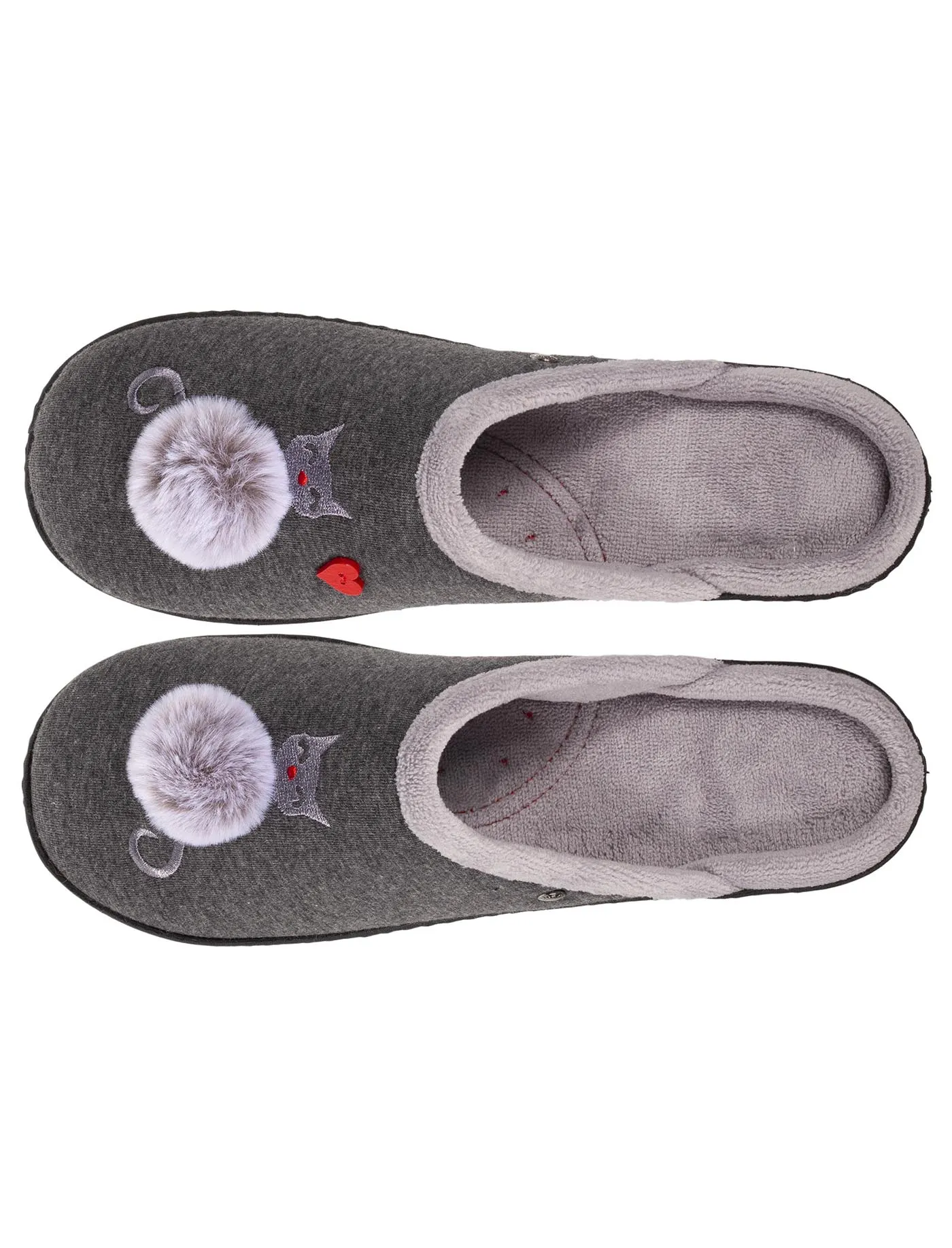 Chaussons mules Femme Gris chiné