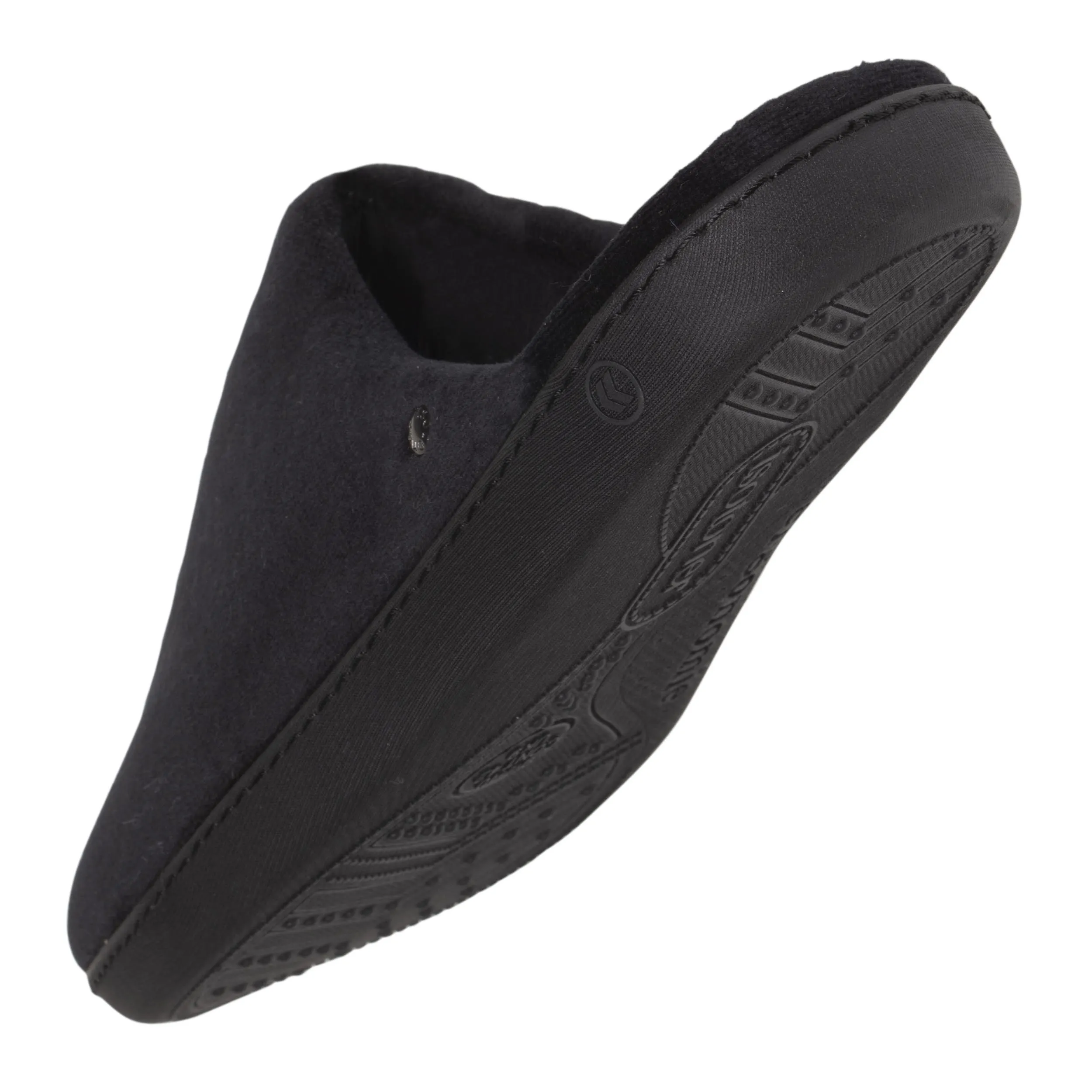 Chaussons mules Homme Noir Chevrons