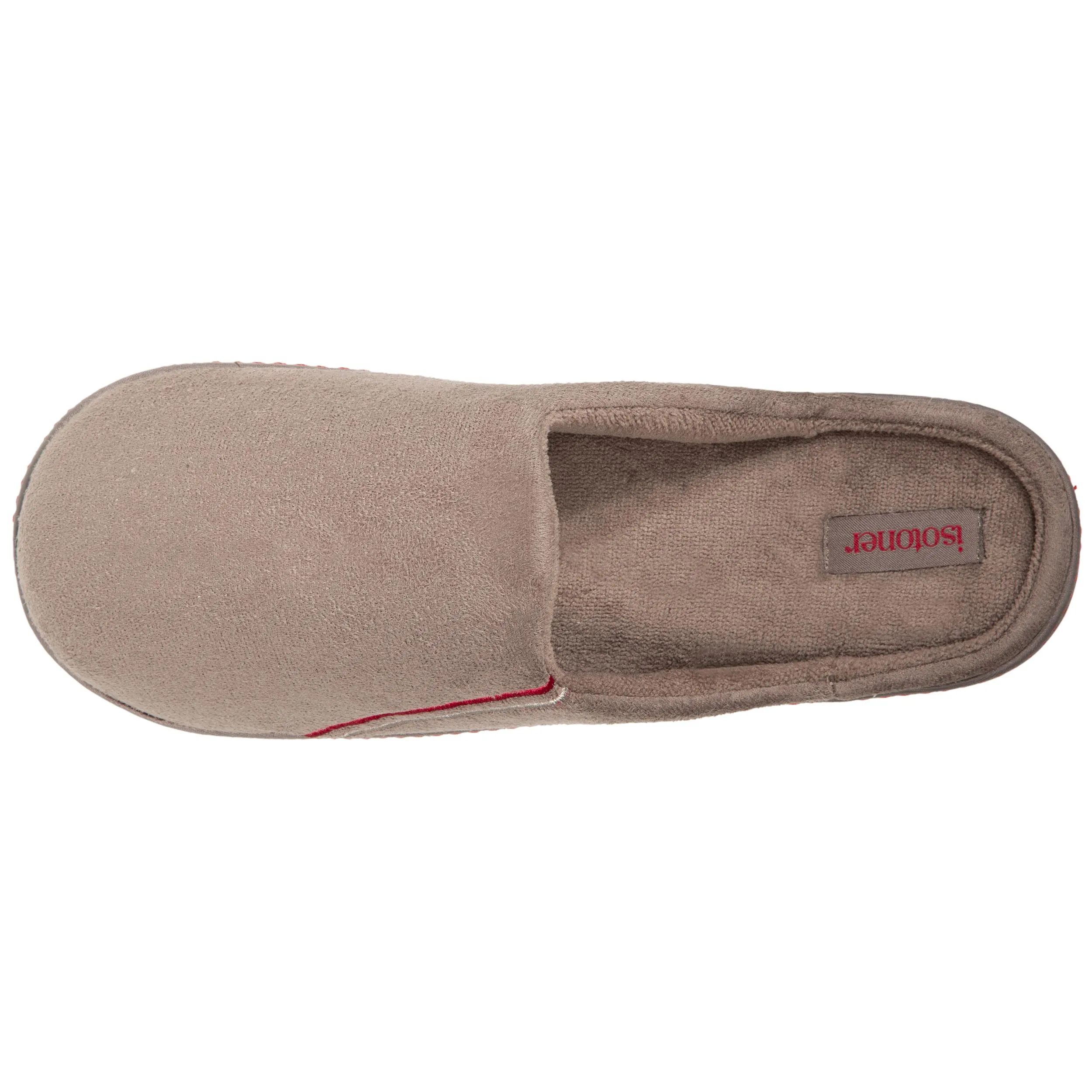 Chaussons mules Homme Taupe Brodées