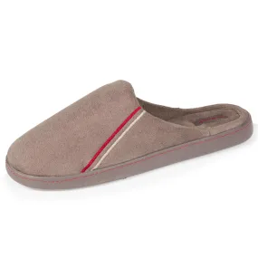 Chaussons mules Homme Taupe Brodées