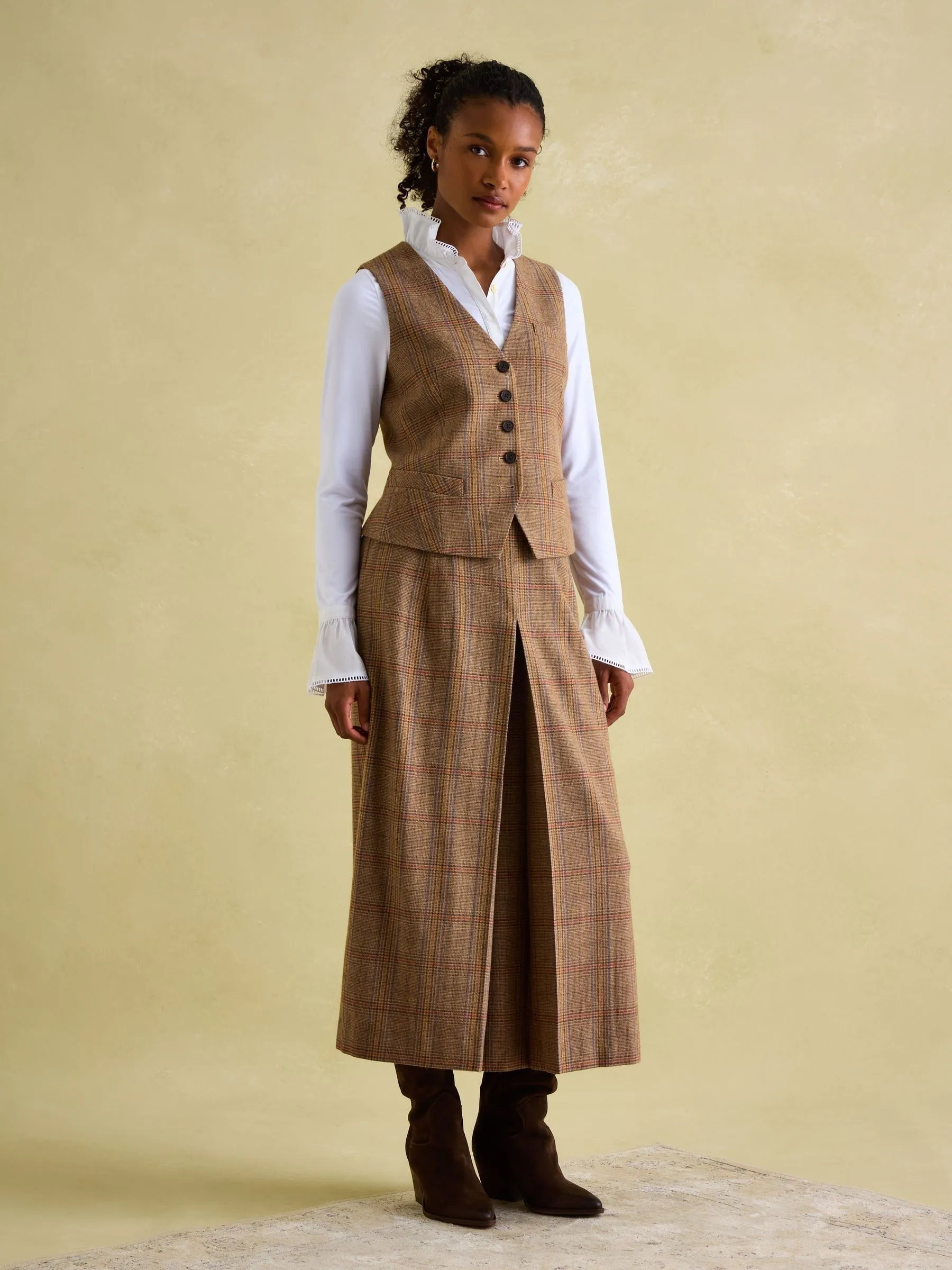 Check Tweed Waistcoat