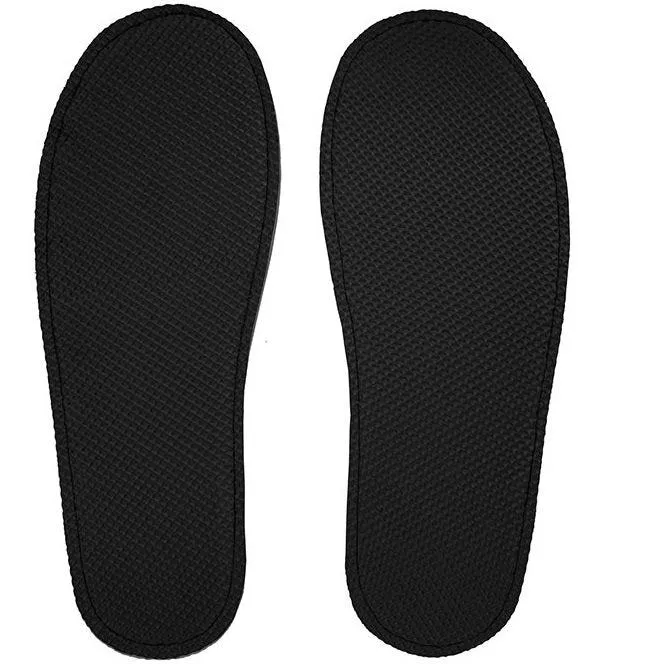 Closed Toe Fleece Slip On Slippers Black Hotel/Bath/Guest/Home 100 Pairs Bulk