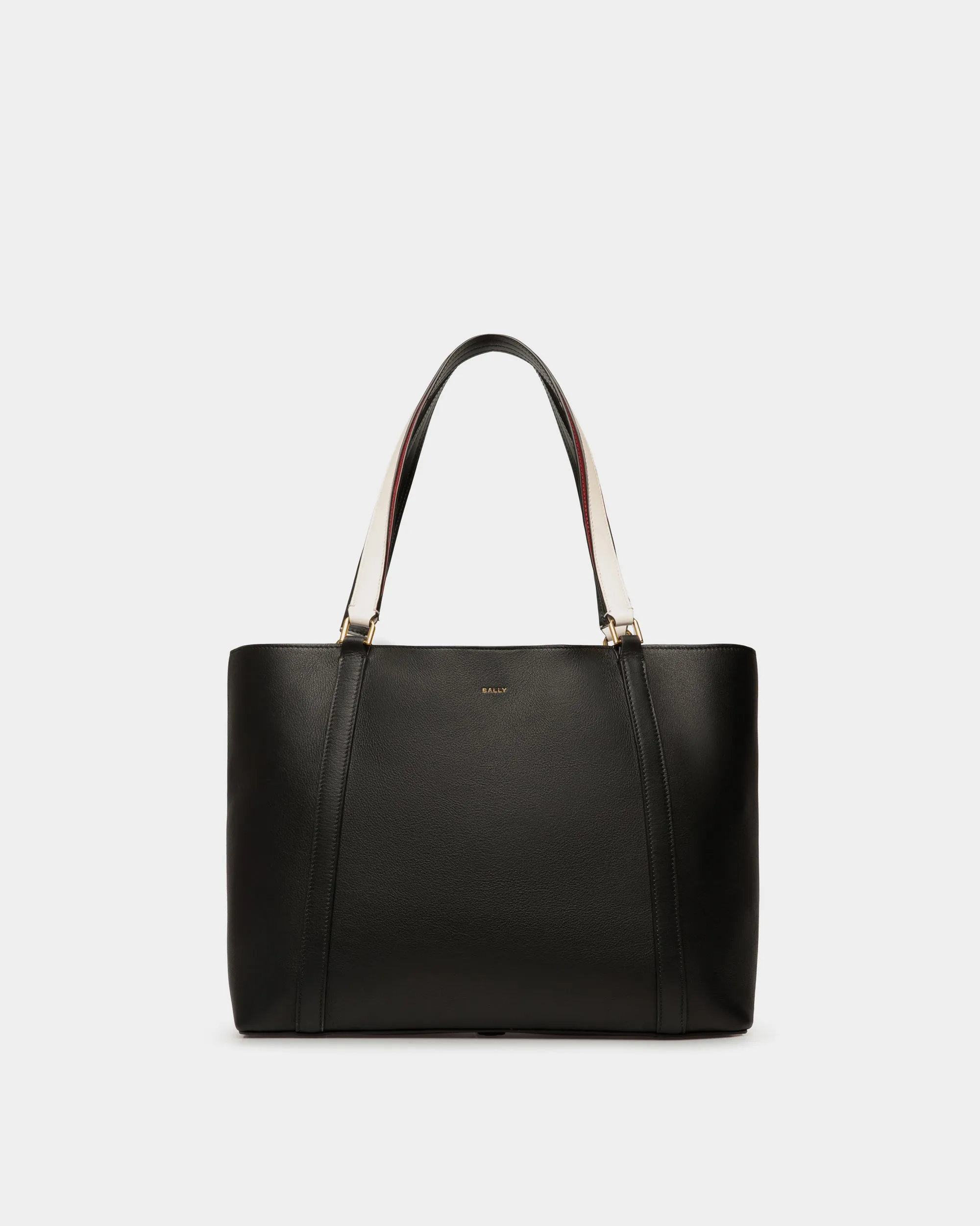 Code Tote Bag in Black Leather