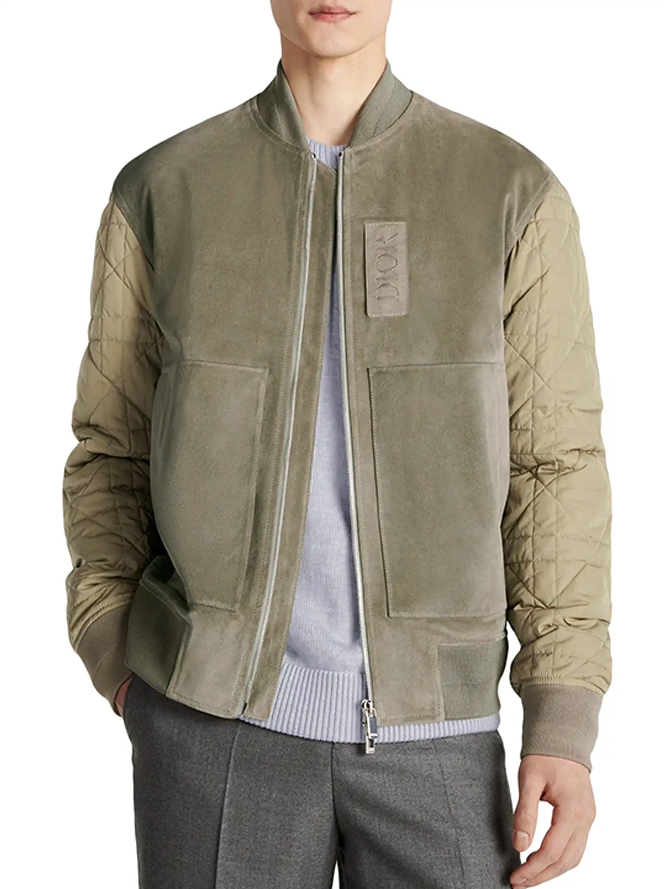 COLLEGE STYLE ZIPPERED JACKET