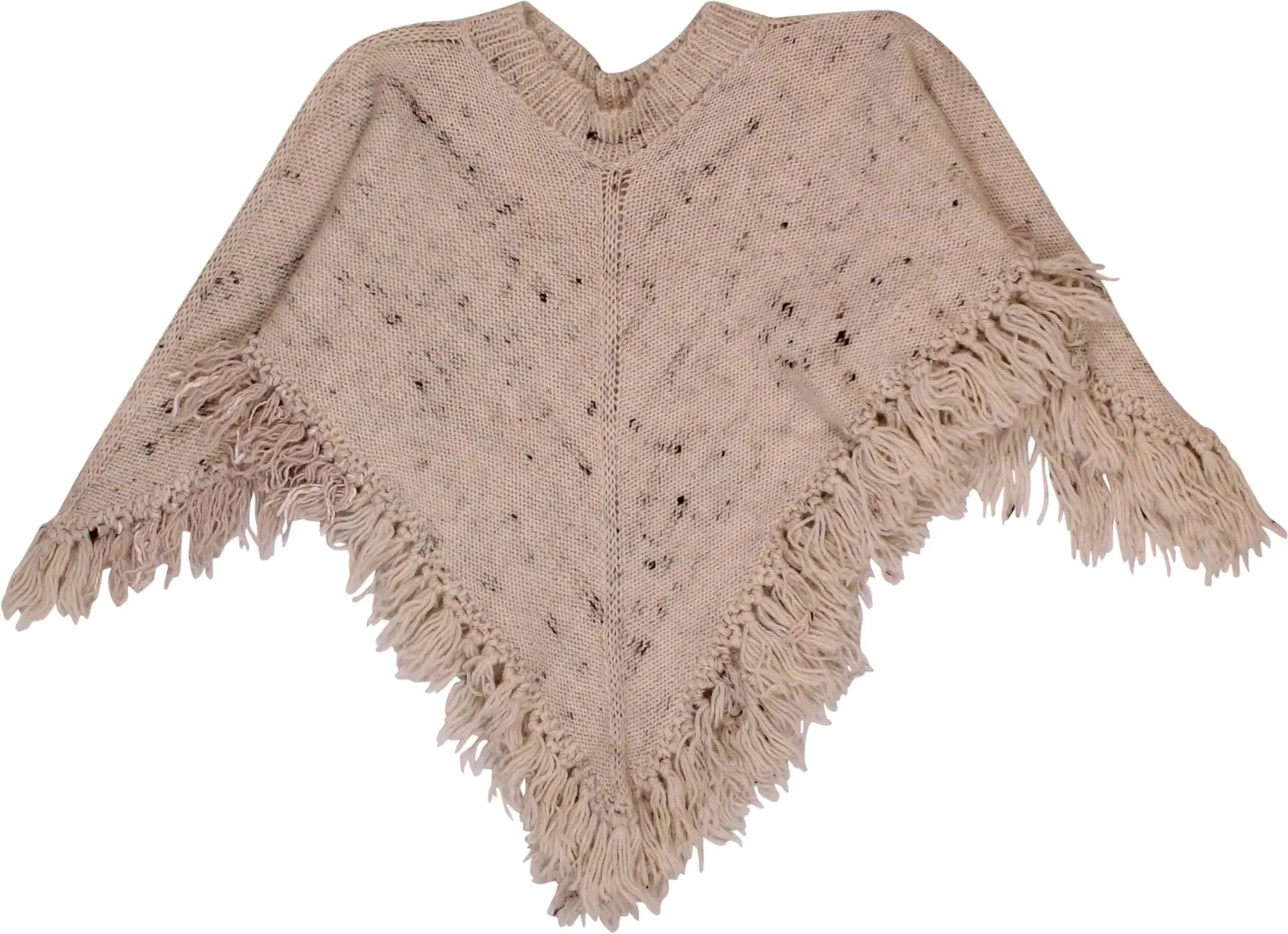 Cream Knitted Poncho | ThriftTale