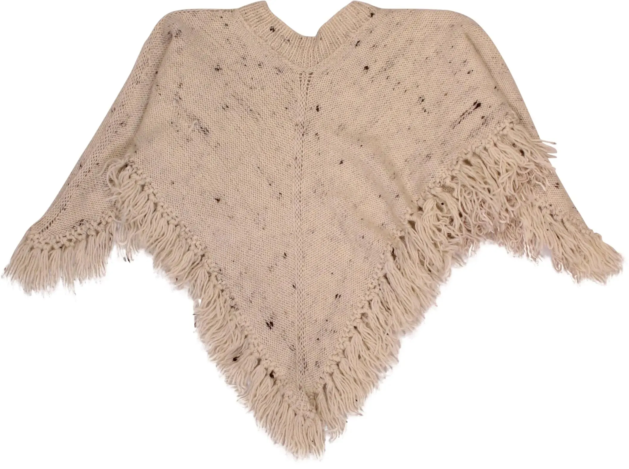 Cream Knitted Poncho | ThriftTale