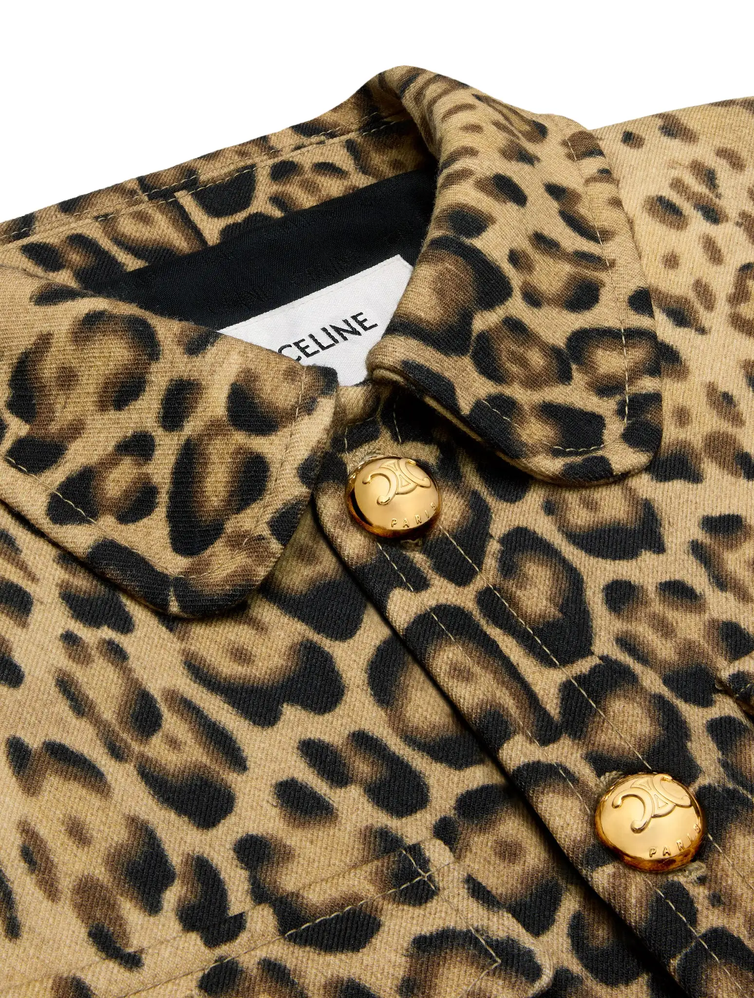 DOUBLE WOOL CARDIGAN JACKET LEOPARD PRINT