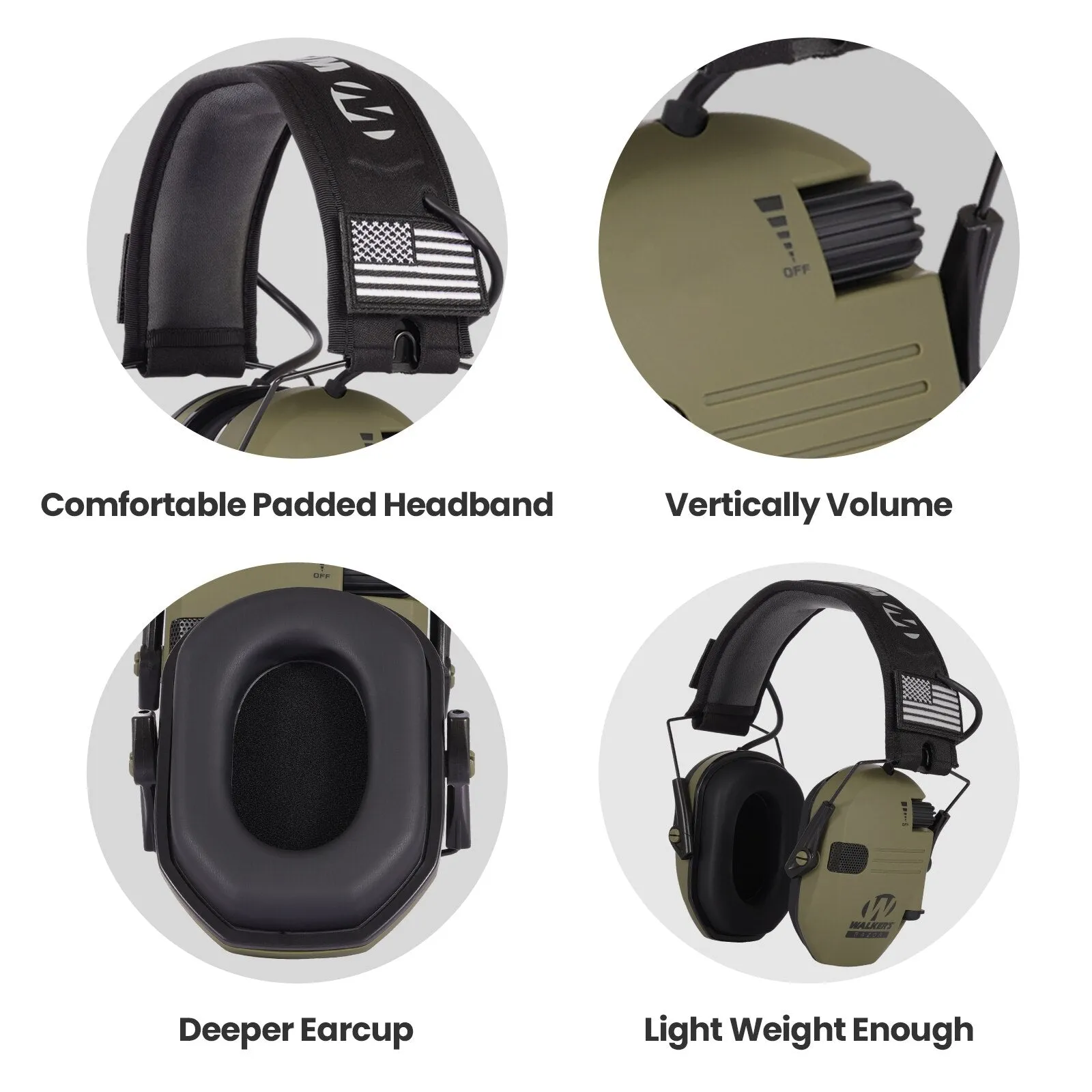 Earmuffs Active Headphones for Shooting Electronic Hearing Protection Ear Protect Noise Reduction Active Hunting Headphone