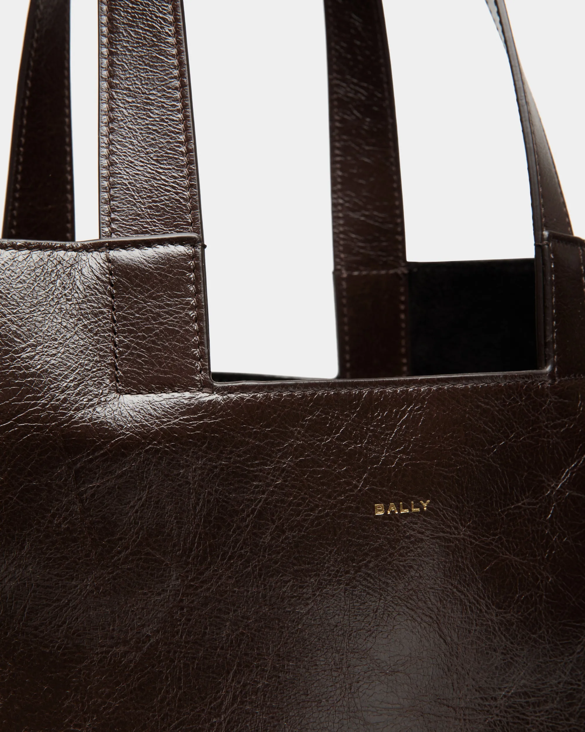 Easy Bally Tote Bag in Ebano Leather