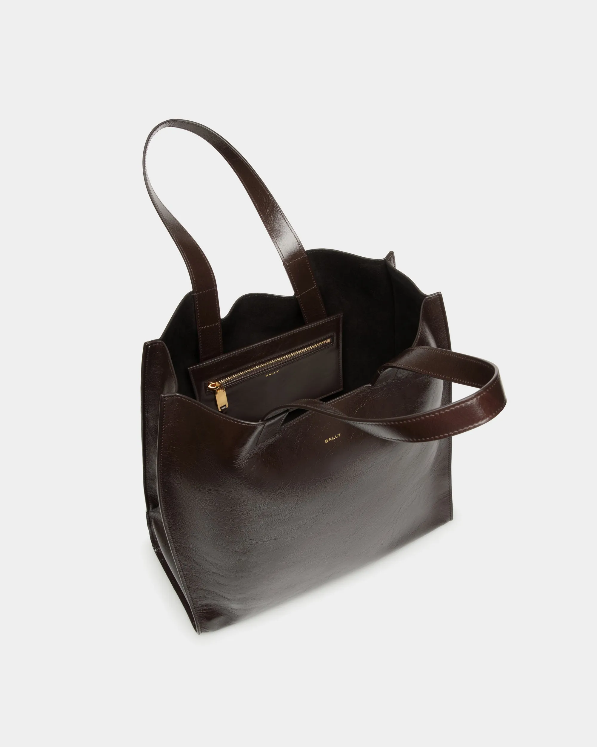 Easy Bally Tote Bag in Ebano Leather