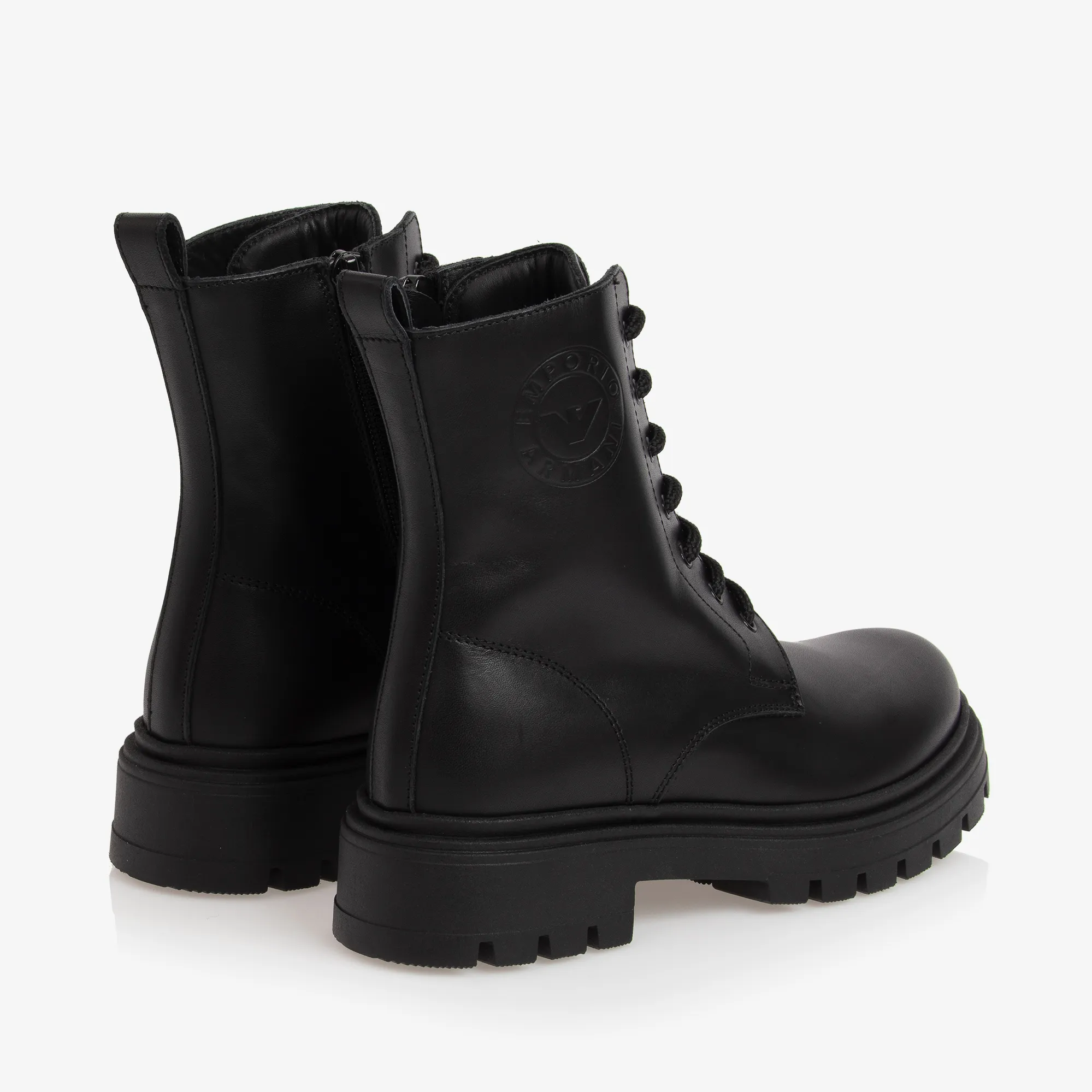 Girls Black Leather Boots