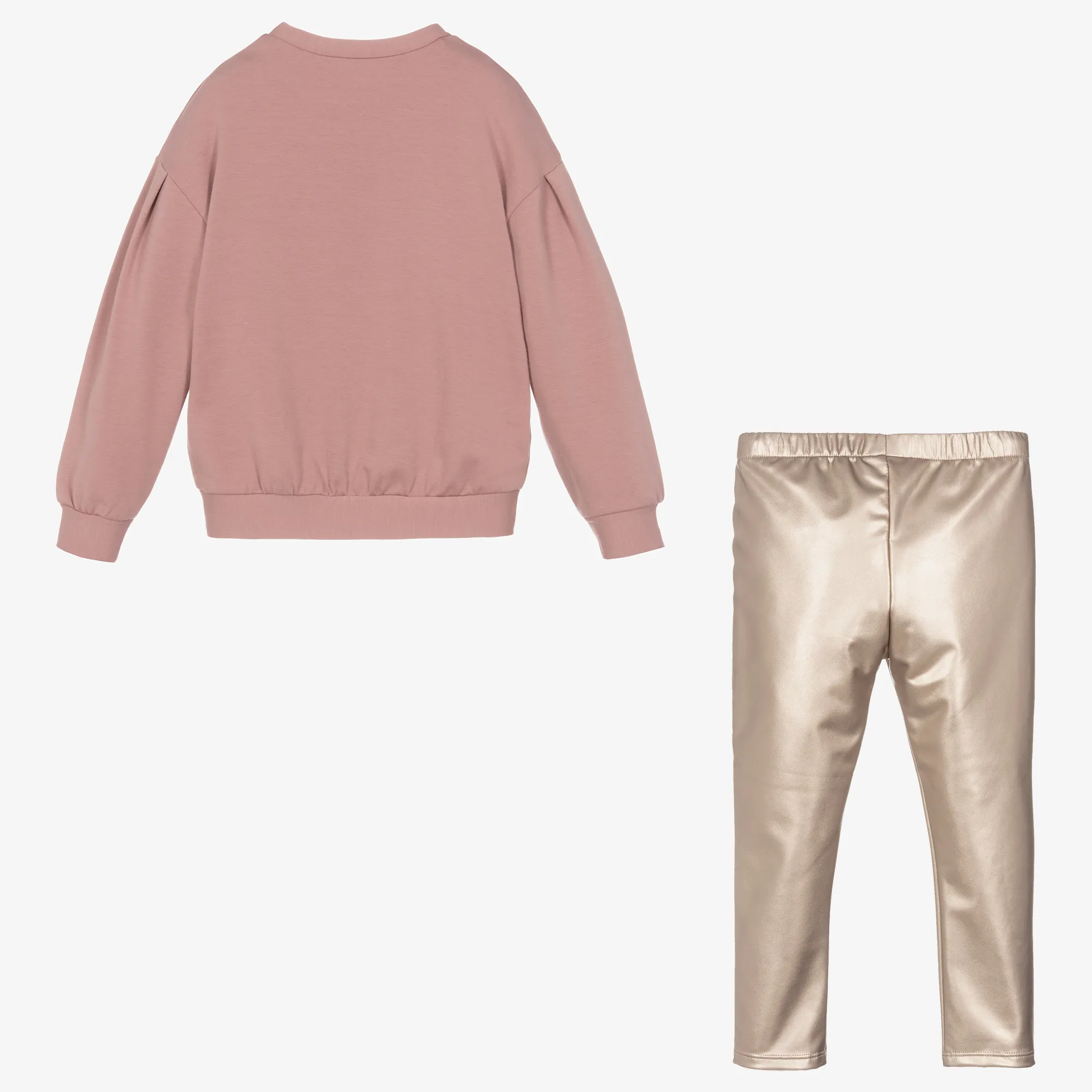 Girls Pink & Gold Leggings Set