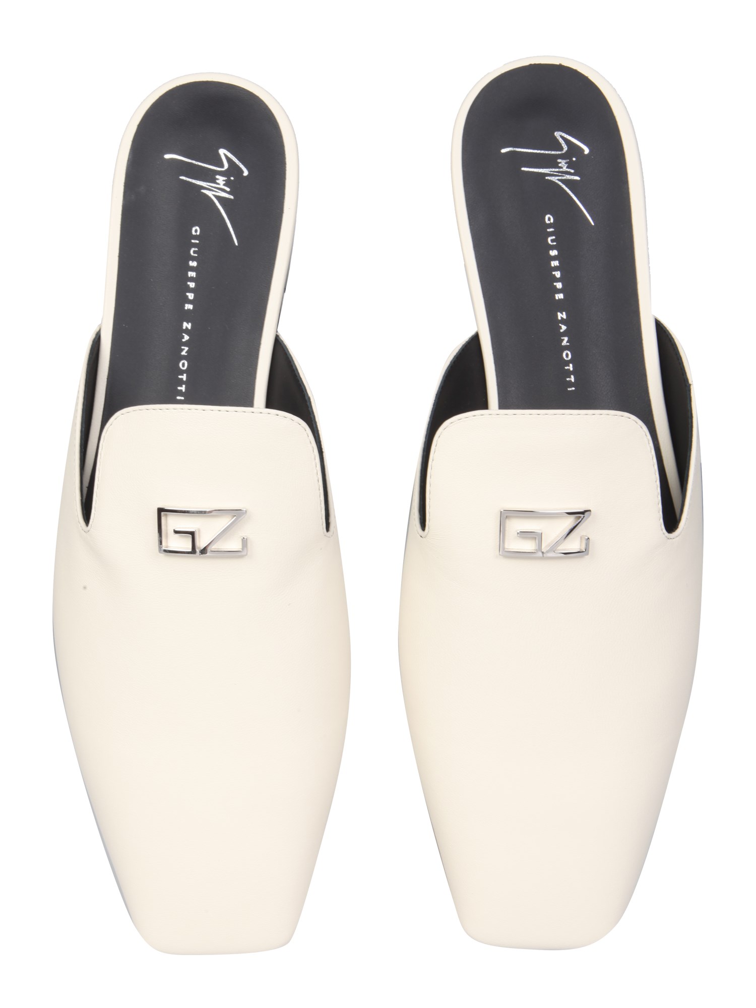 GIUSEPPE ZANOTTI    LEATHER SLIPPERS WITH LOGO