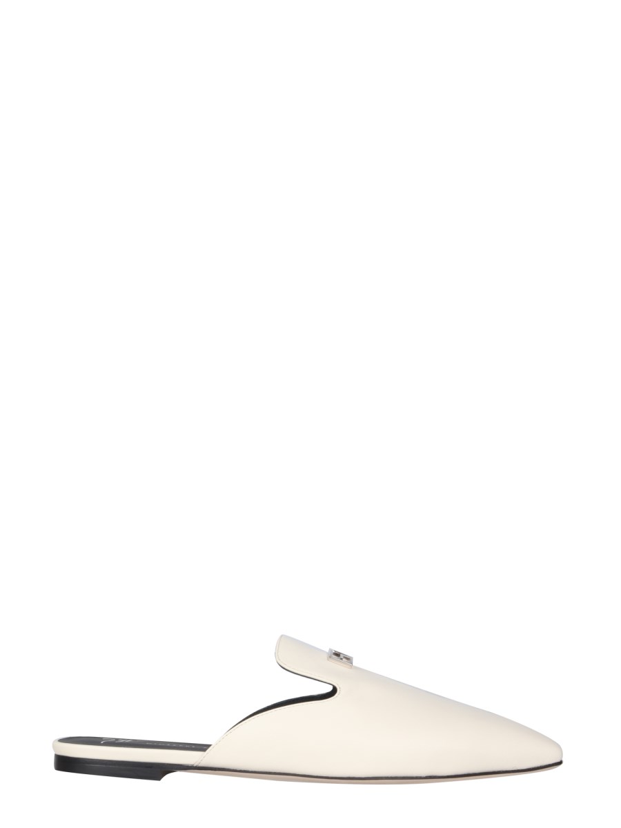 GIUSEPPE ZANOTTI    LEATHER SLIPPERS WITH LOGO