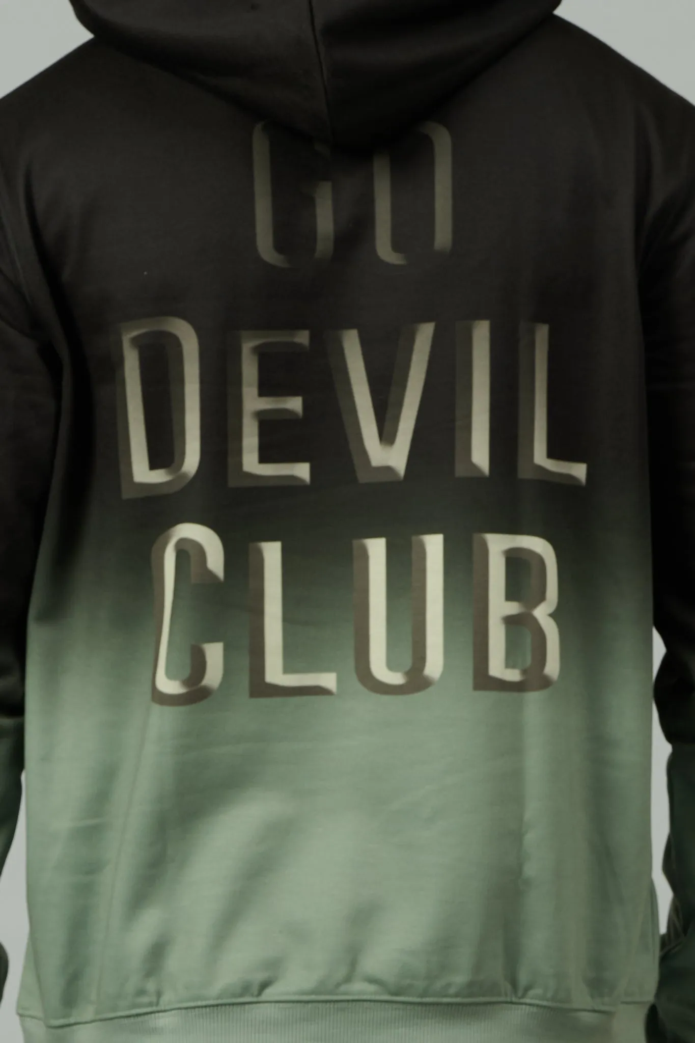 Go Devil Club Printed Black & Green Hoodie for Men