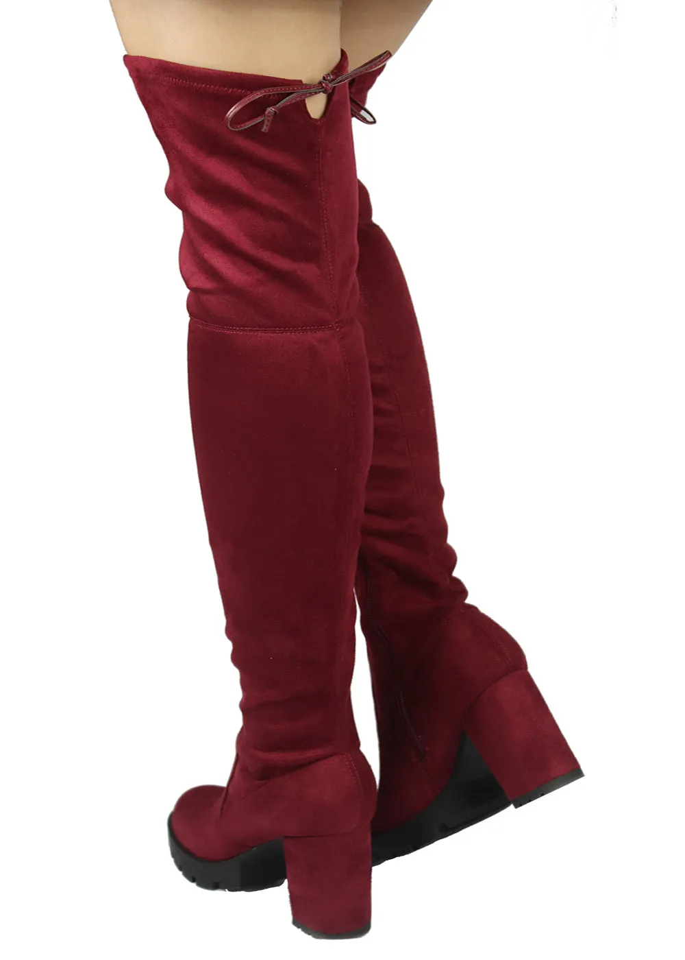 GOSSIP-09 PLATFORM CHUNKY HEEL THIGH HIGH BOOTS