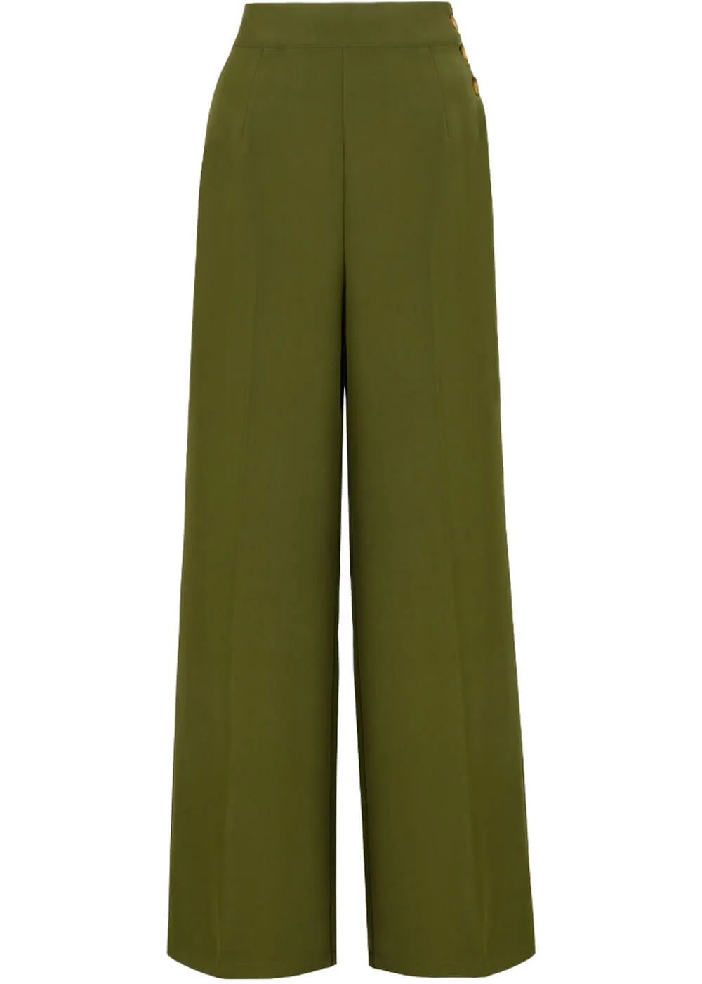 Hell Bunny Ginger 40's Swing Pants Khaki Green