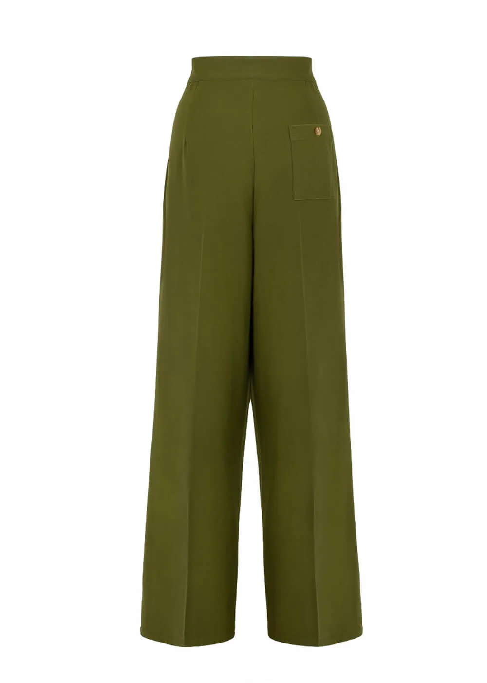 Hell Bunny Ginger 40's Swing Pants Khaki Green