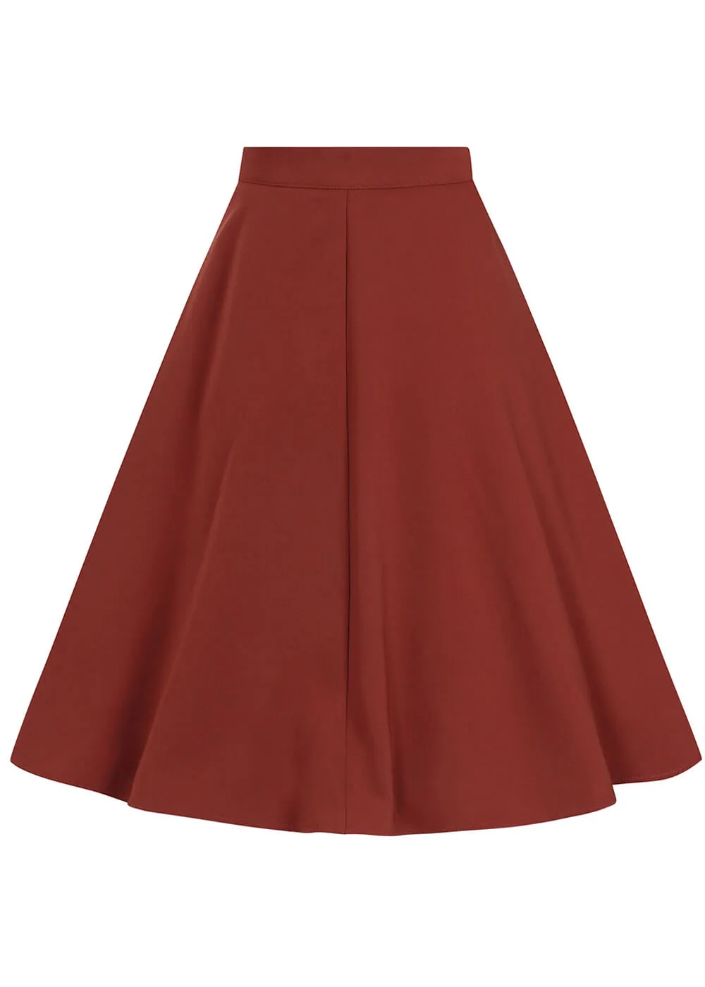 Hell Bunny Ravenwood 40's A-Line Skirt Brown