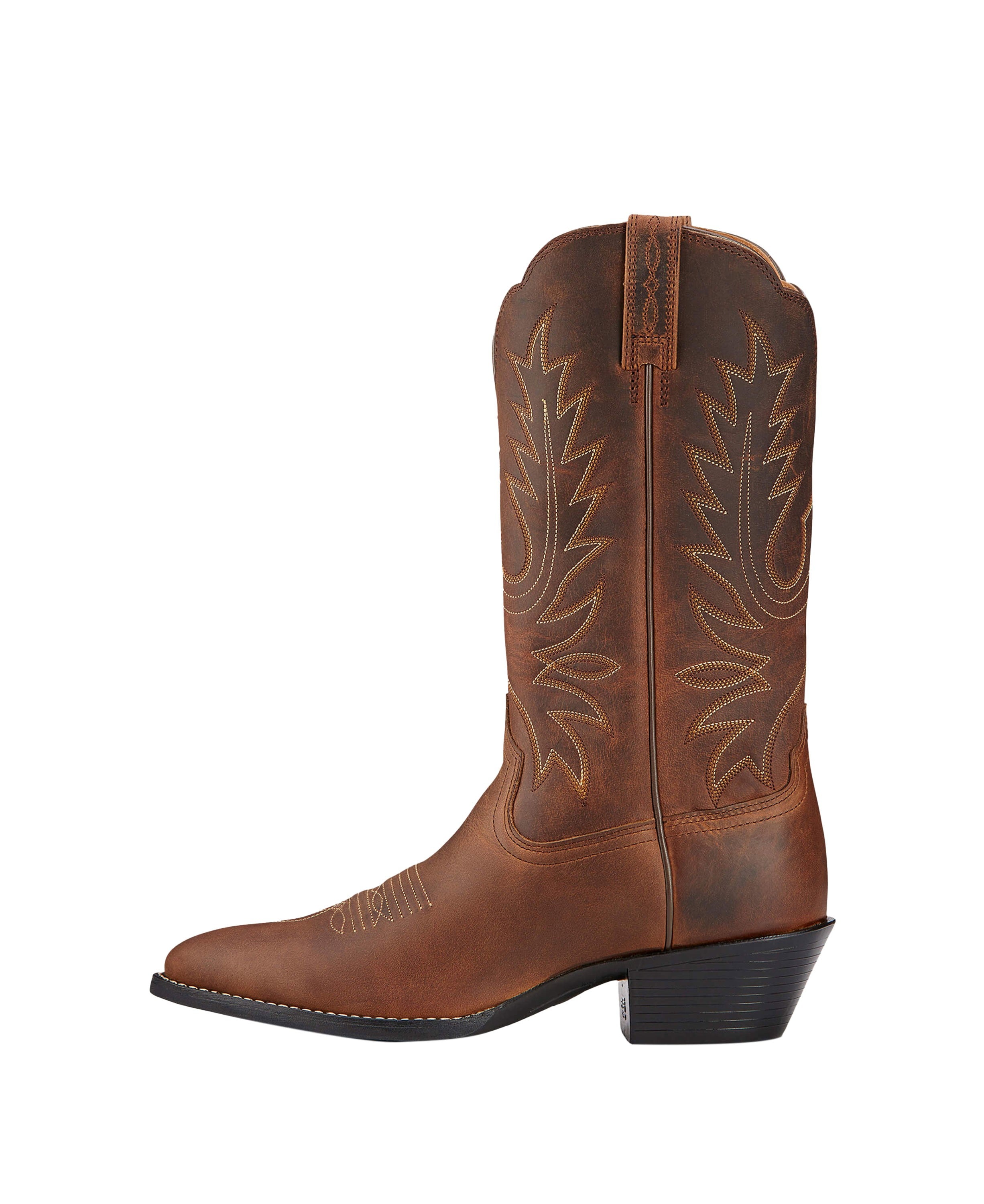 Heritage R Toe Western Boots                             Distressed Brown