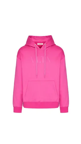 Hooded Sweatshirt with VLTN Print - Pink PP