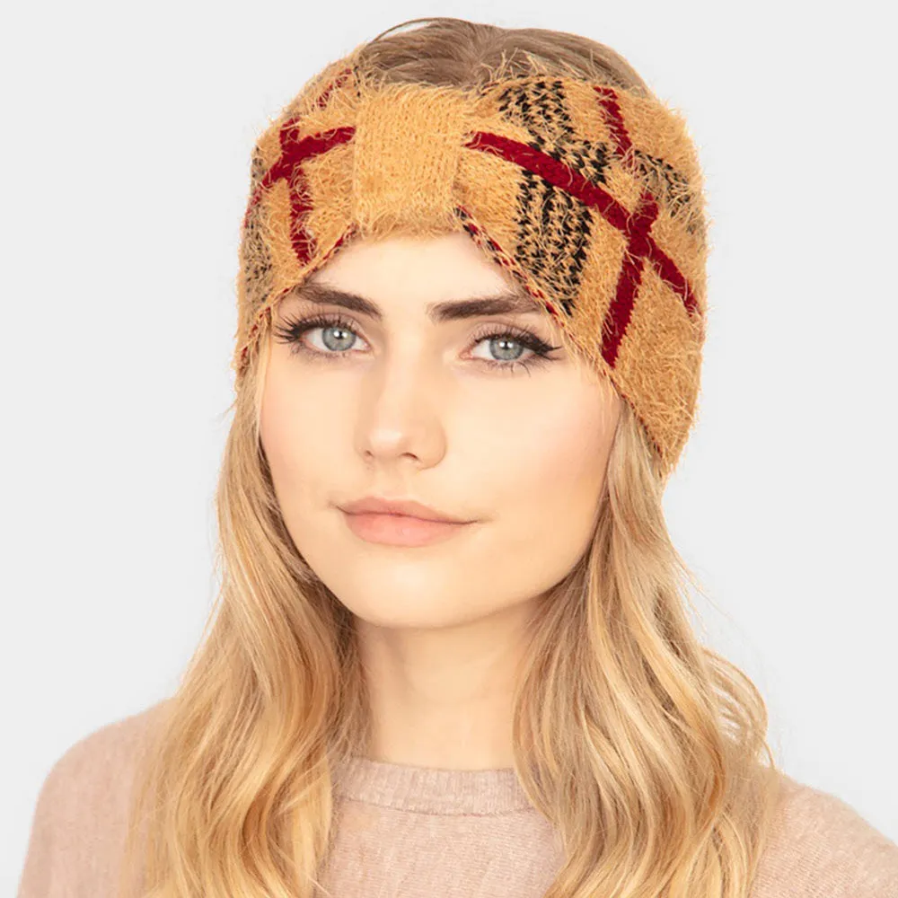 iLLASPARKZ Plaid Check Patterned Earmuff Headband