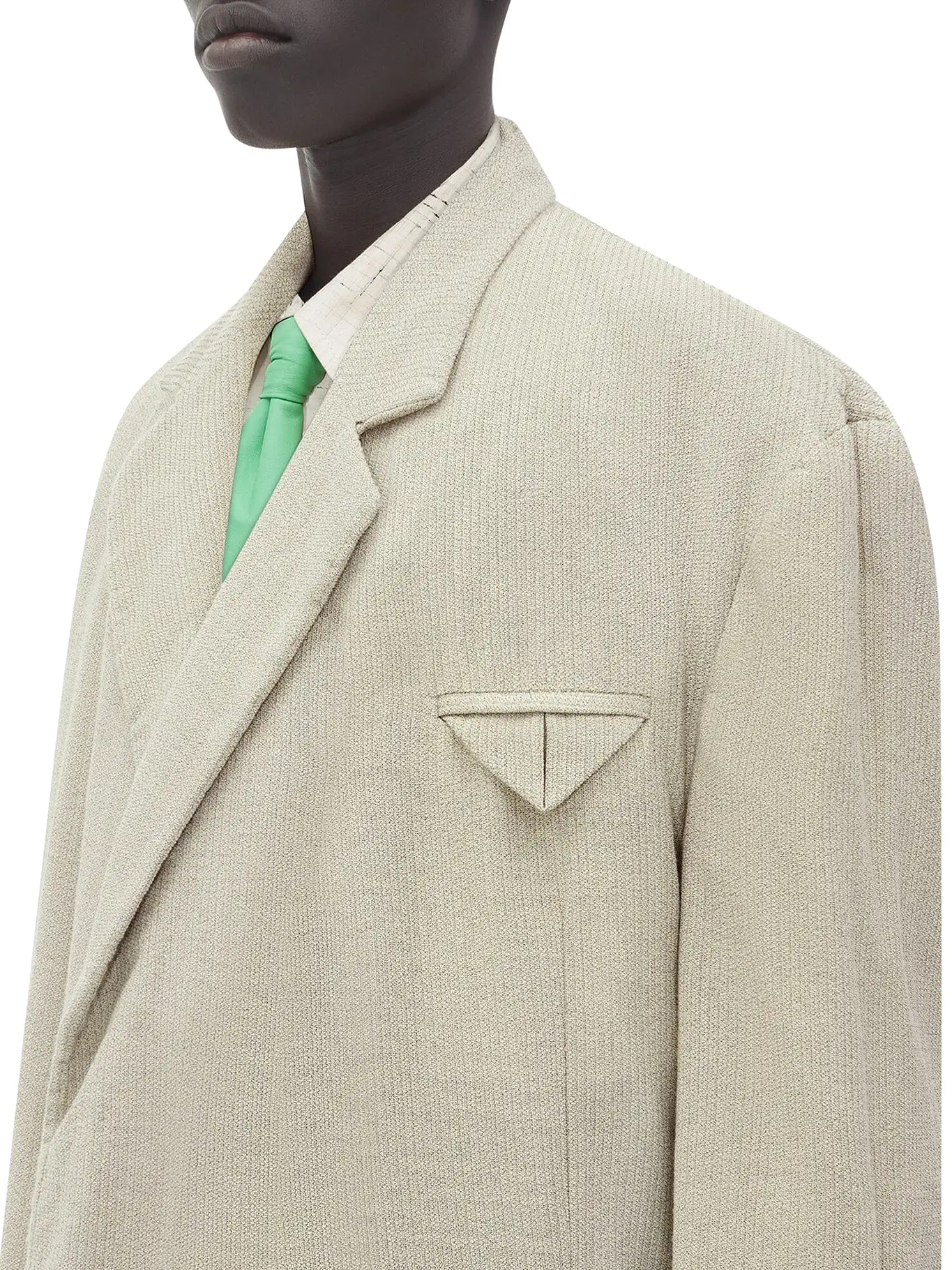 Jacket in mouliné wool and silk