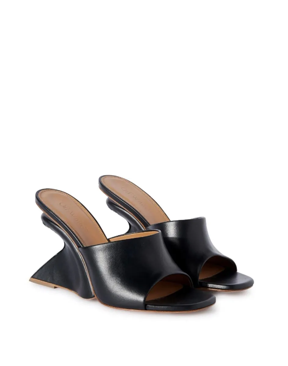 JUG WEDGE-HEEL LEATHER MULES